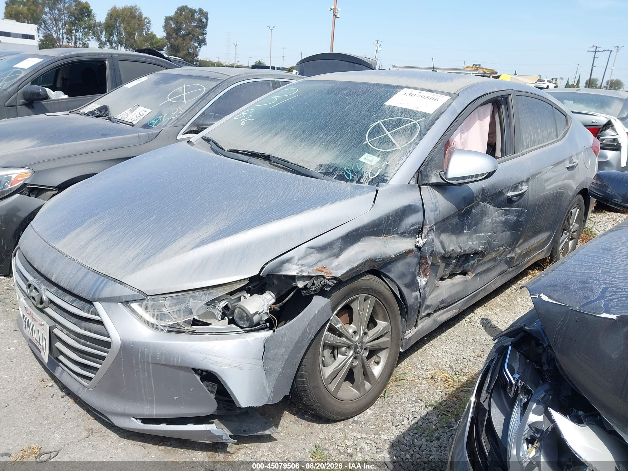 2017 Hyundai Elantra Se Gray vin: 5NPD84LF8HH196172