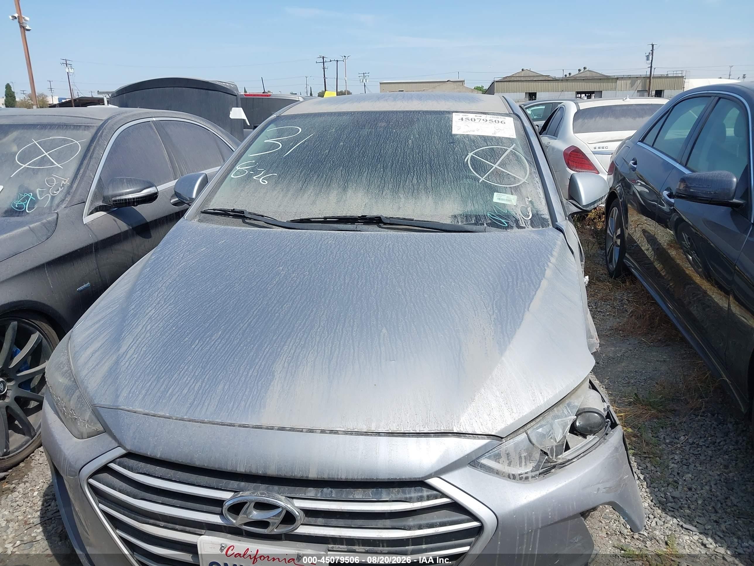 2017 Hyundai Elantra Se Gray vin: 5NPD84LF8HH196172
