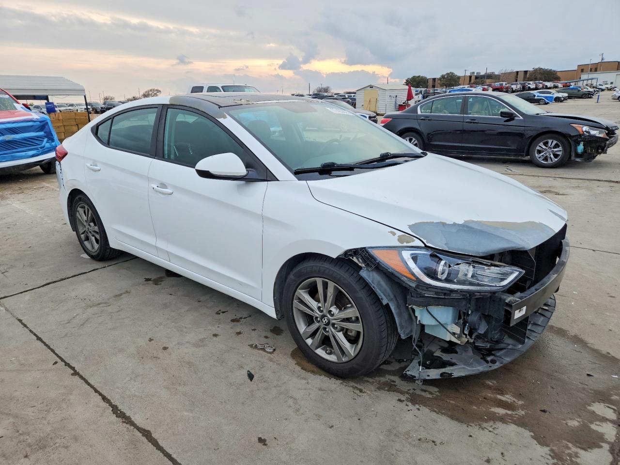 2018 Hyundai Elantra Value Edition White vin: 5NPD84LF8JH230715