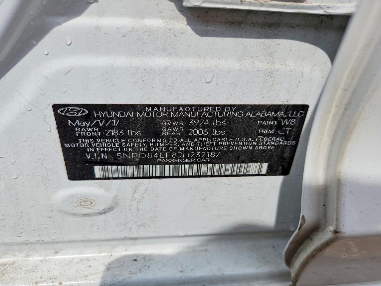 2018 Hyundai Elantra Sel White vin: 5NPD84LF8JH232187
