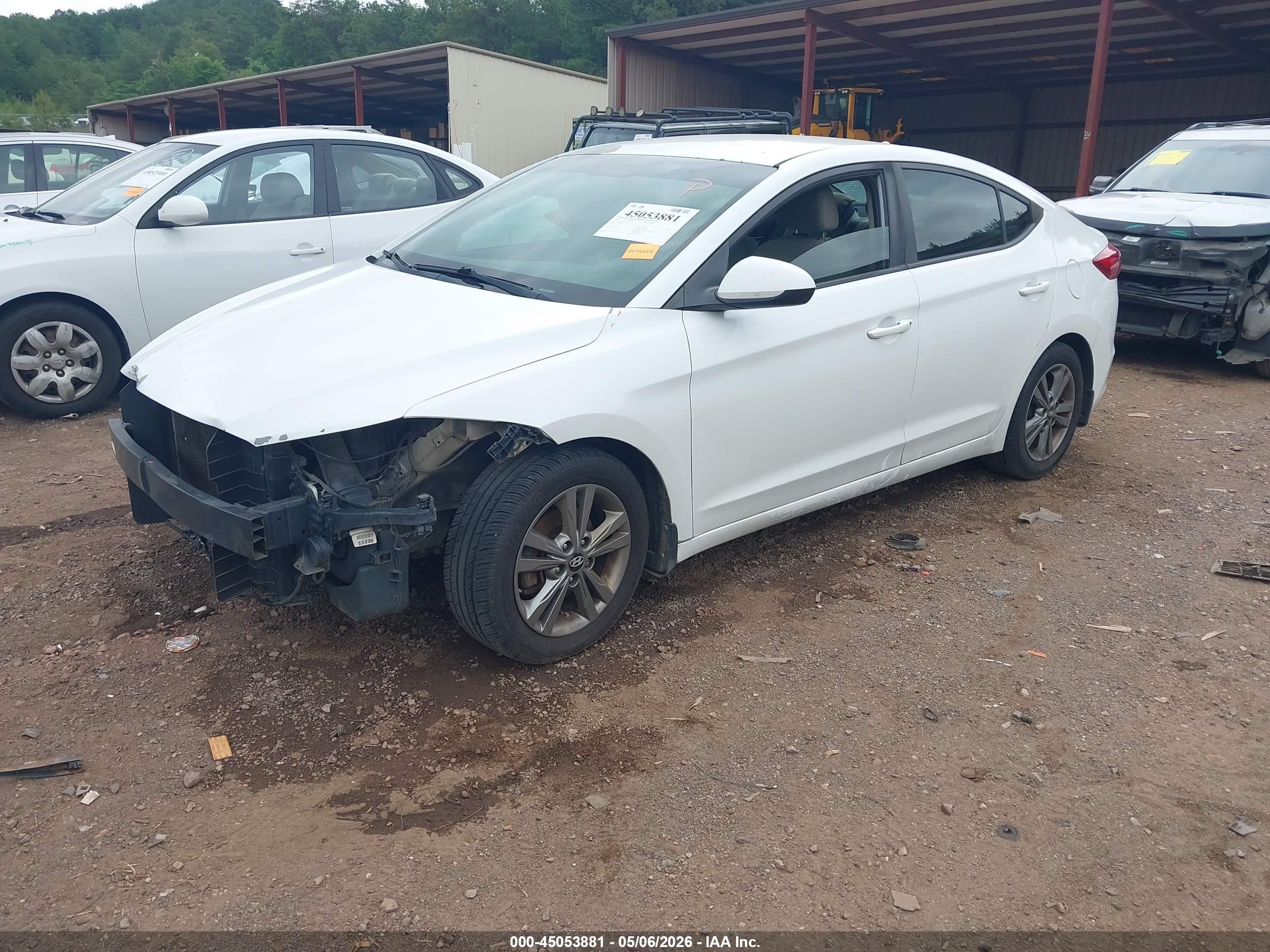 2018 Hyundai Elantra Sel White vin: 5NPD84LF8JH380842