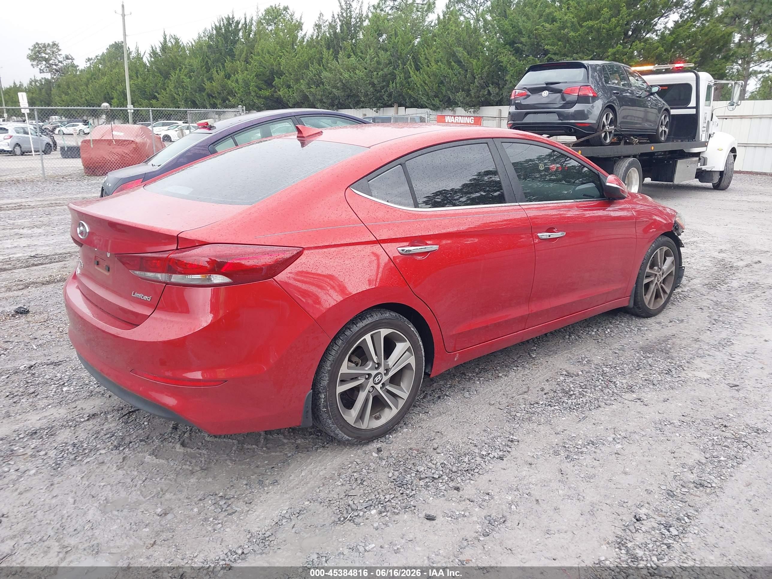 2017 Hyundai Elantra Limited Red vin: 5NPD84LF9HH055899