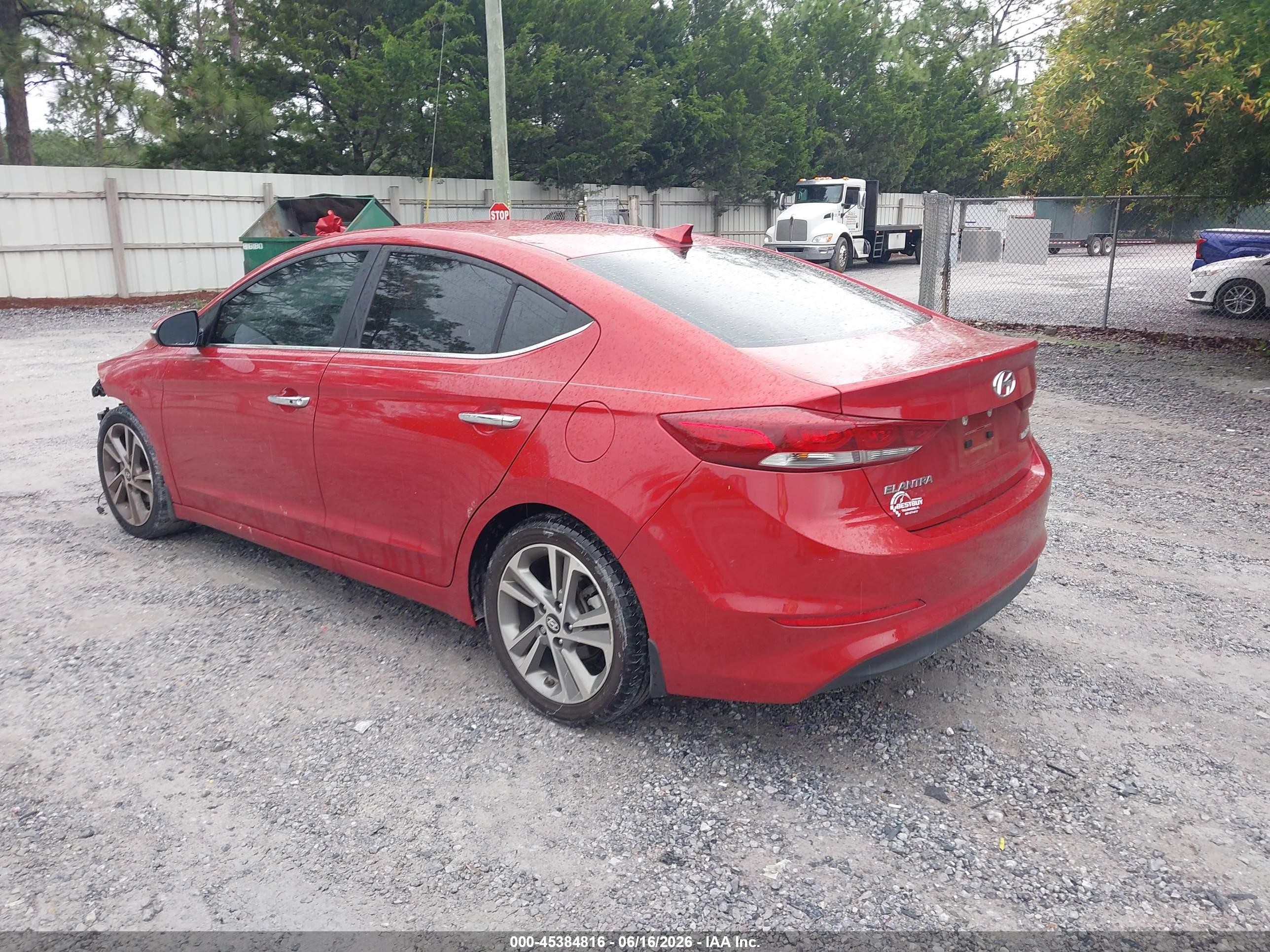 2017 Hyundai Elantra Limited Red vin: 5NPD84LF9HH055899