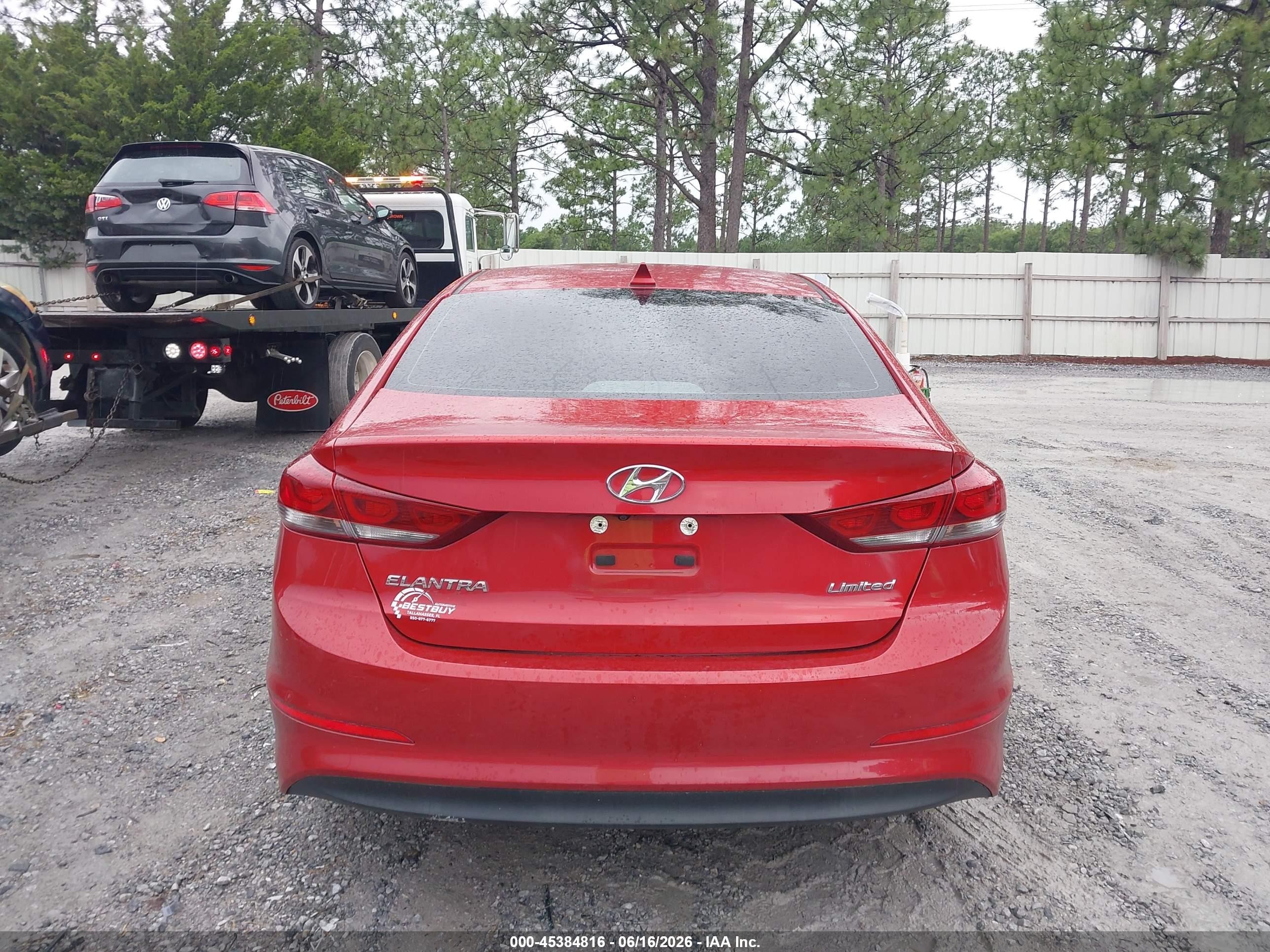 2017 Hyundai Elantra Limited Red vin: 5NPD84LF9HH055899