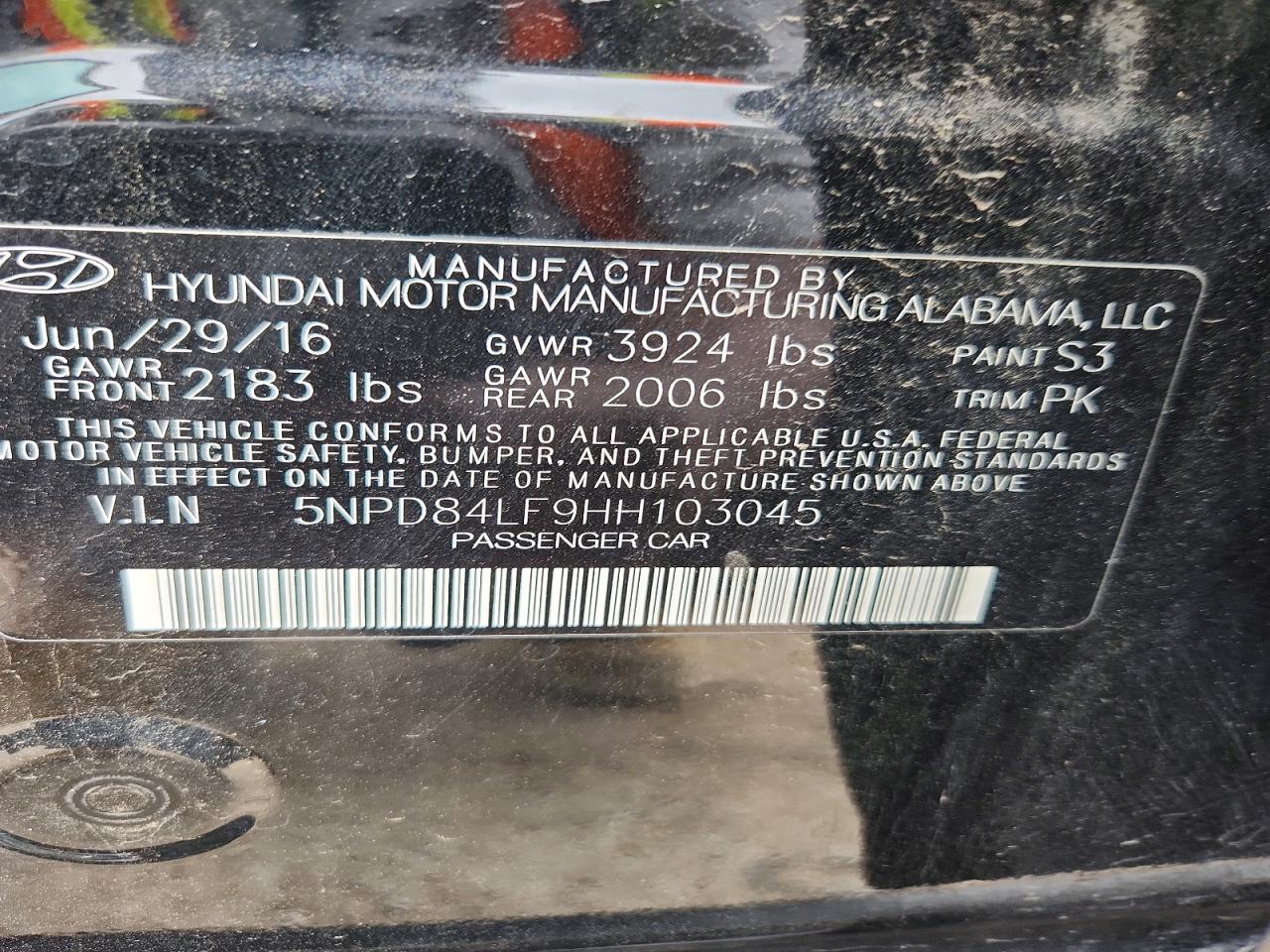 2017 Hyundai Elantra Se Black vin: 5NPD84LF9HH103045