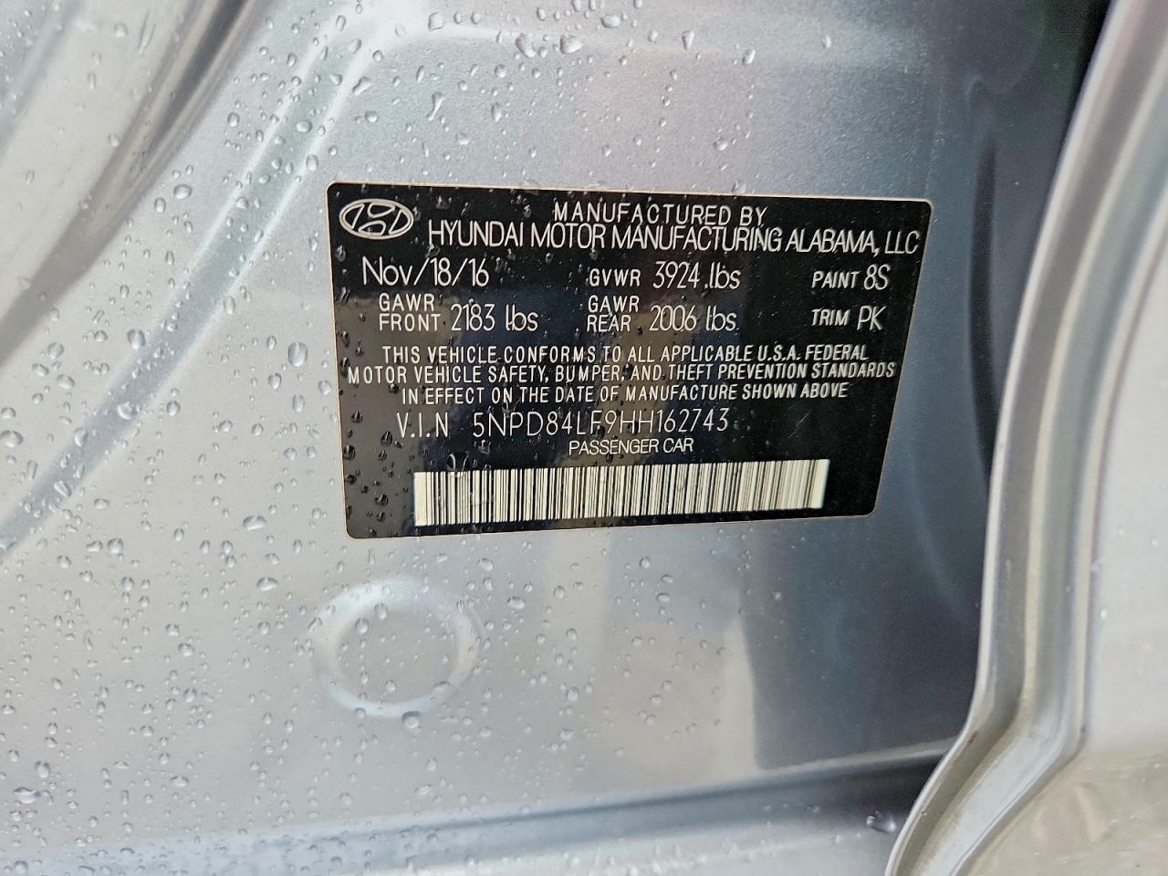 2017 Hyundai Elantra Se Silver vin: 5NPD84LF9HH162743