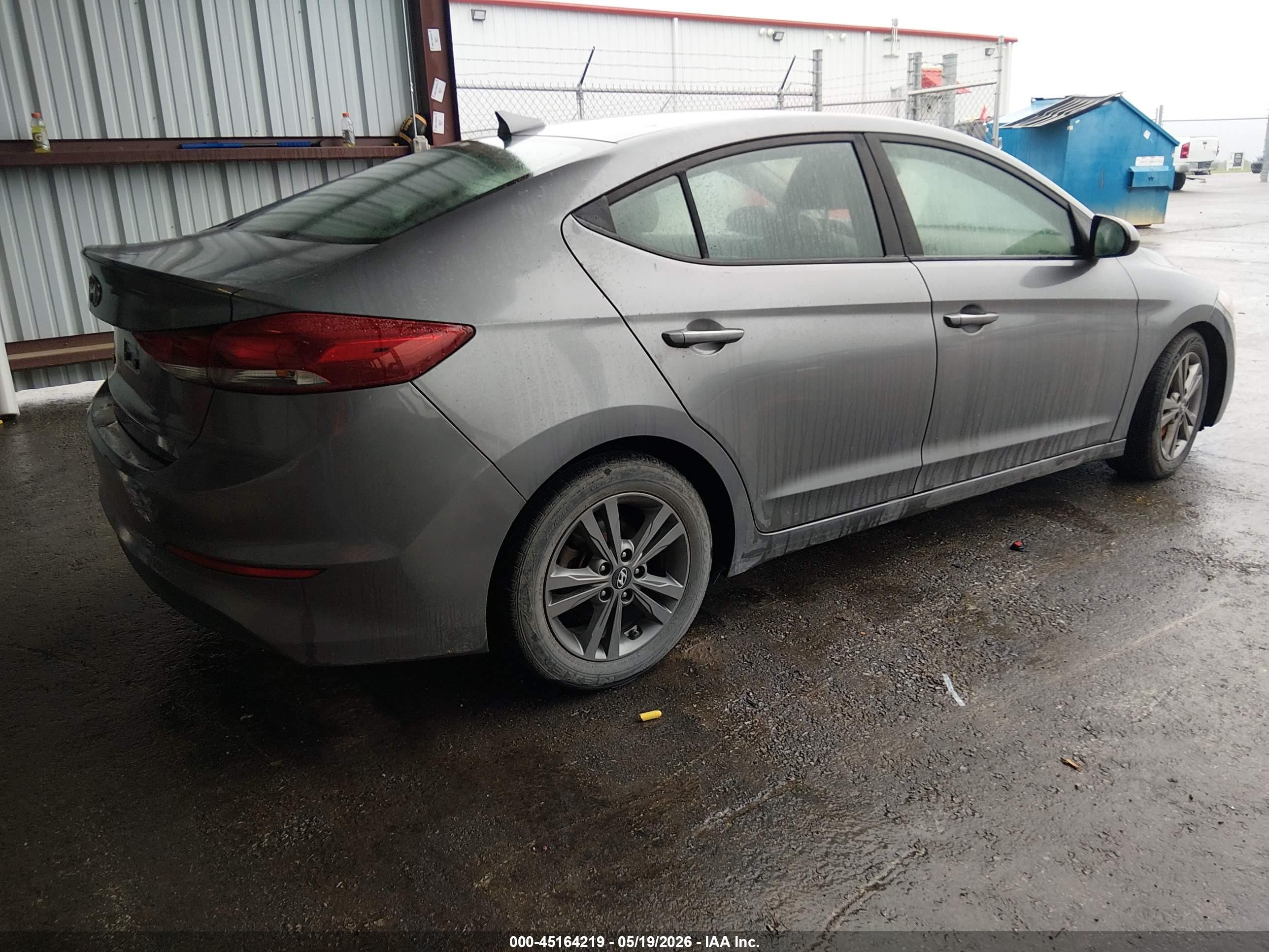 2018 Hyundai Elantra Sel Gray vin: 5NPD84LF9JH315241