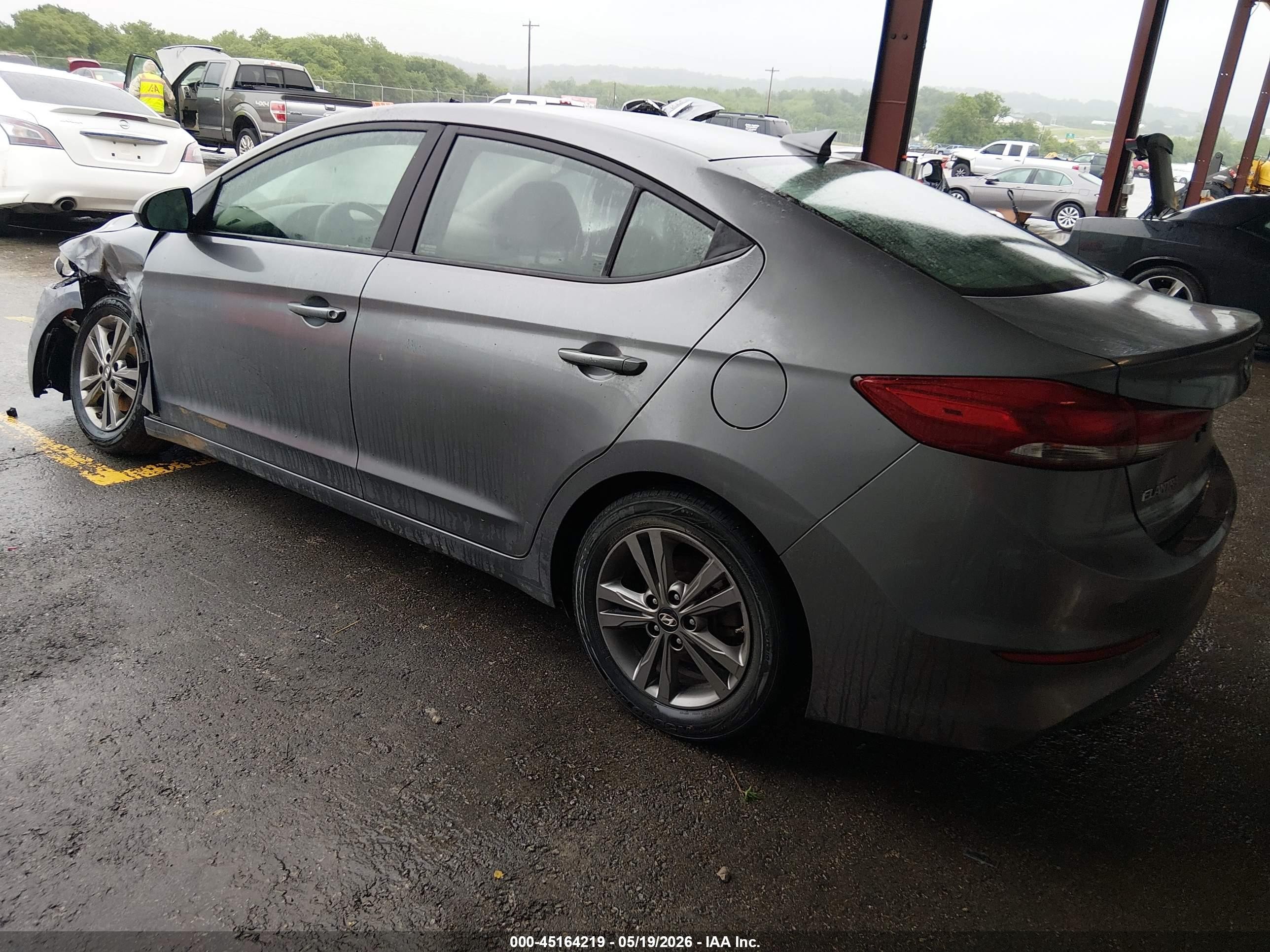 2018 Hyundai Elantra Sel Gray vin: 5NPD84LF9JH315241