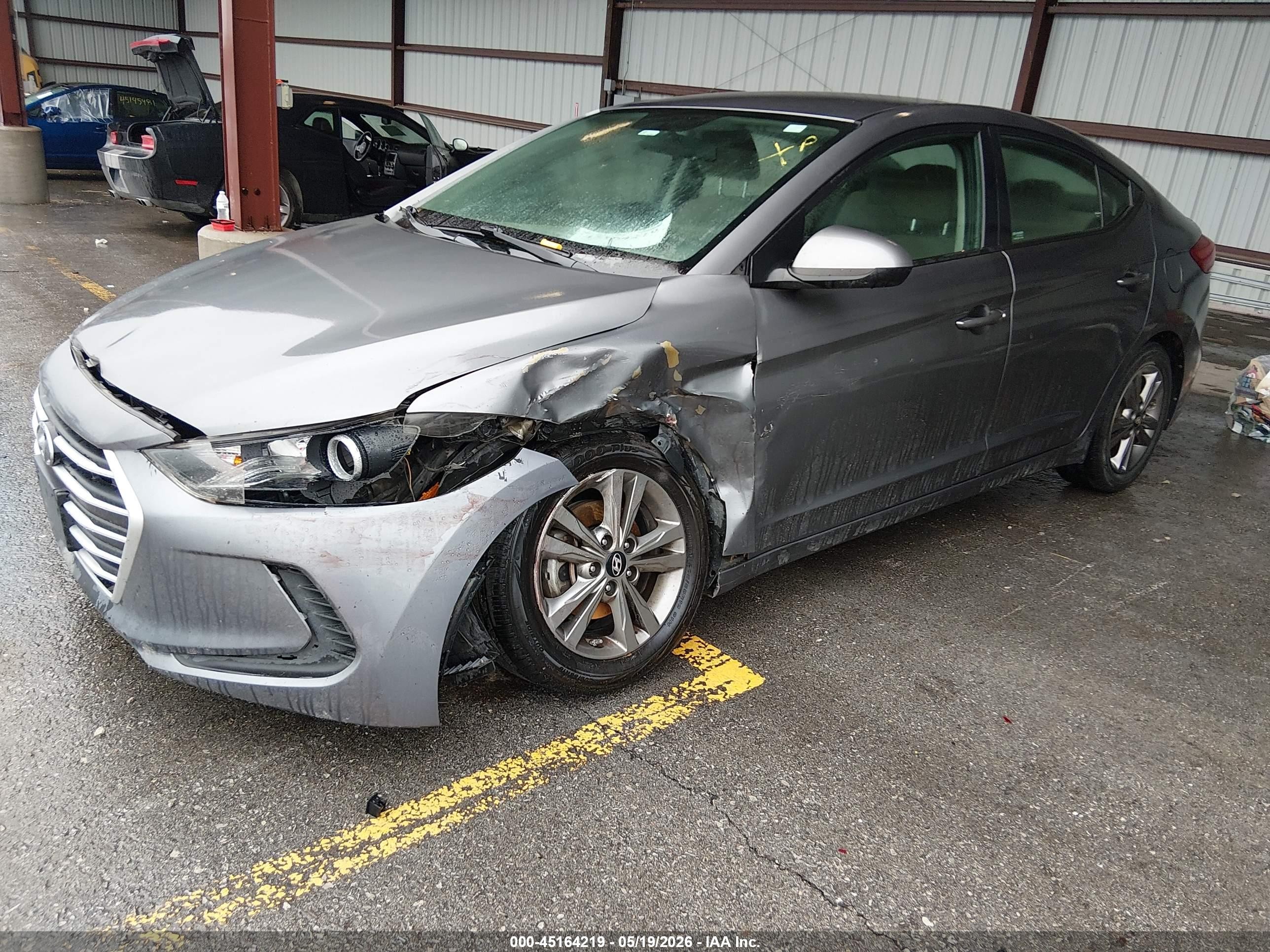 2018 Hyundai Elantra Sel Gray vin: 5NPD84LF9JH315241