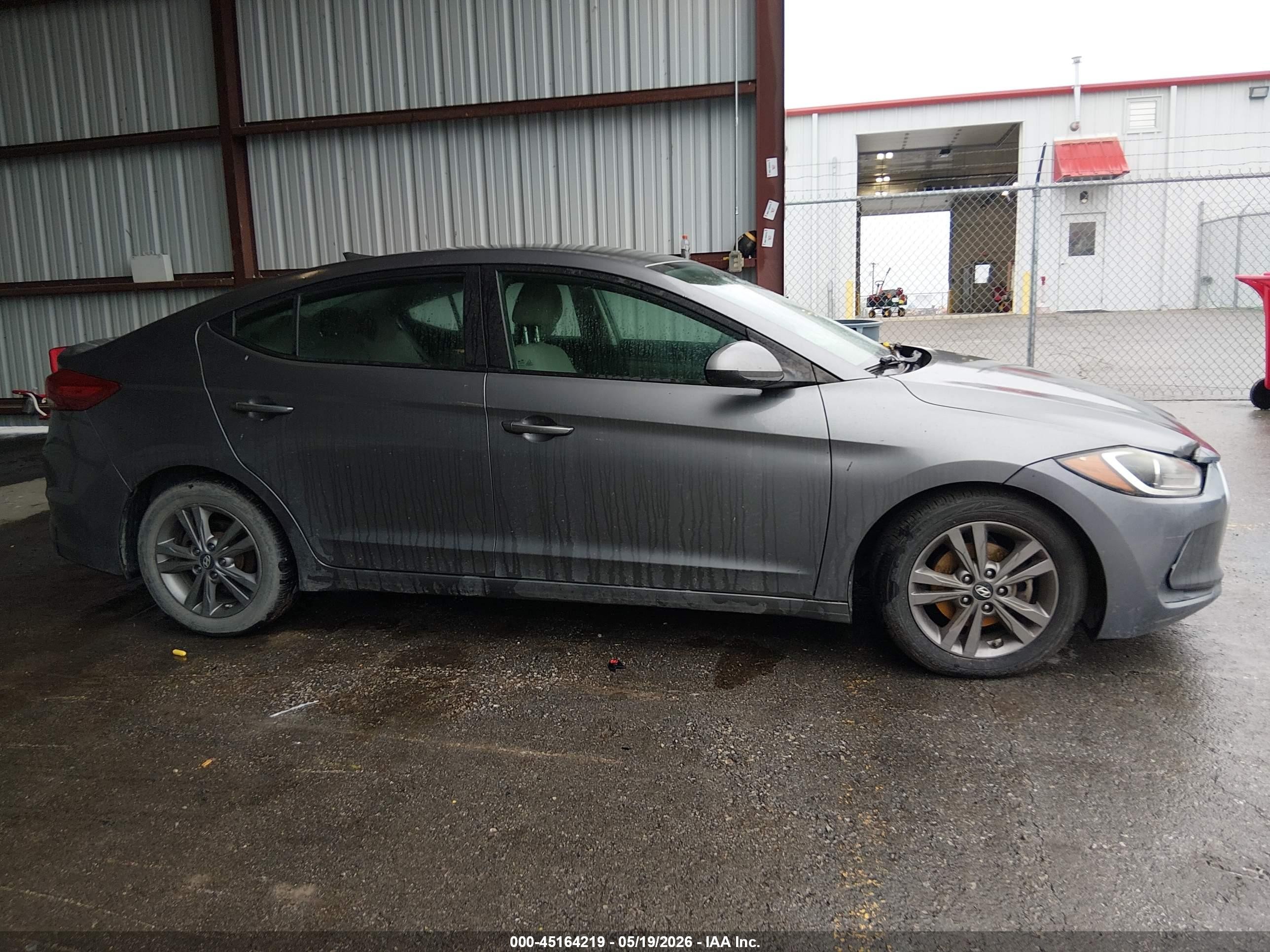 2018 Hyundai Elantra Sel Gray vin: 5NPD84LF9JH315241