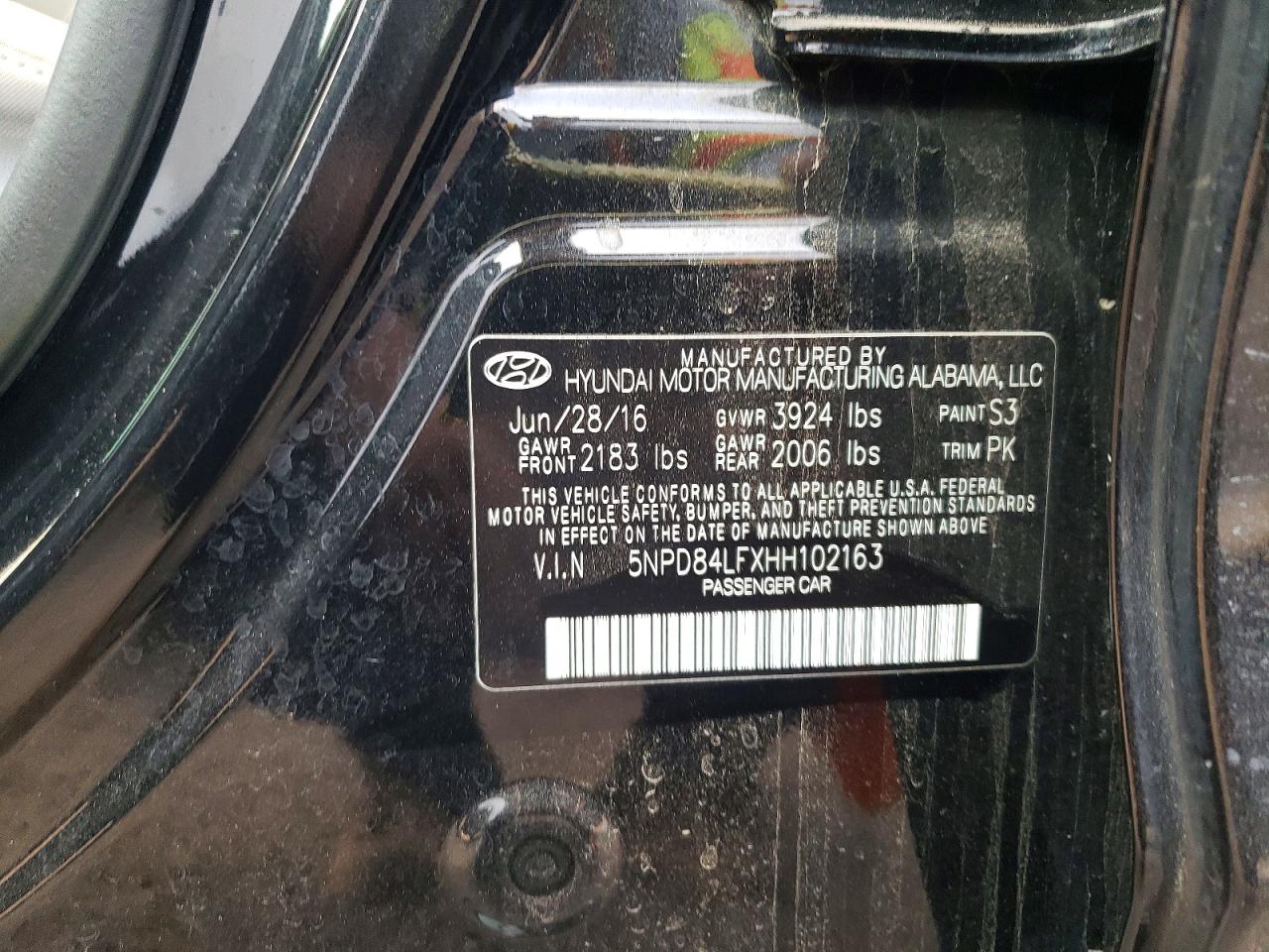 2017 Hyundai Elantra Se Black vin: 5NPD84LFXHH102163