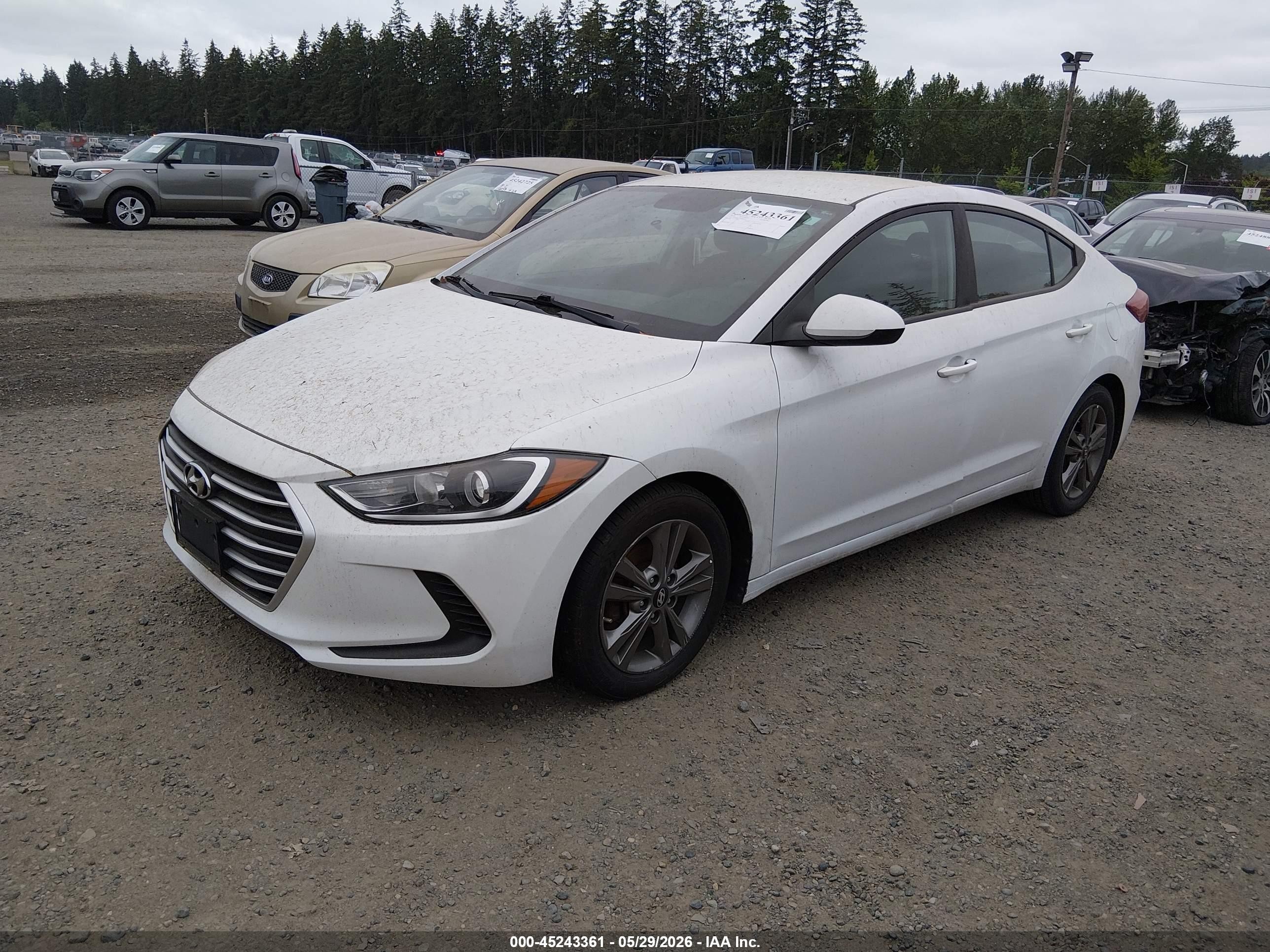 2018 Hyundai Elantra Sel White vin: 5NPD84LFXJH299793