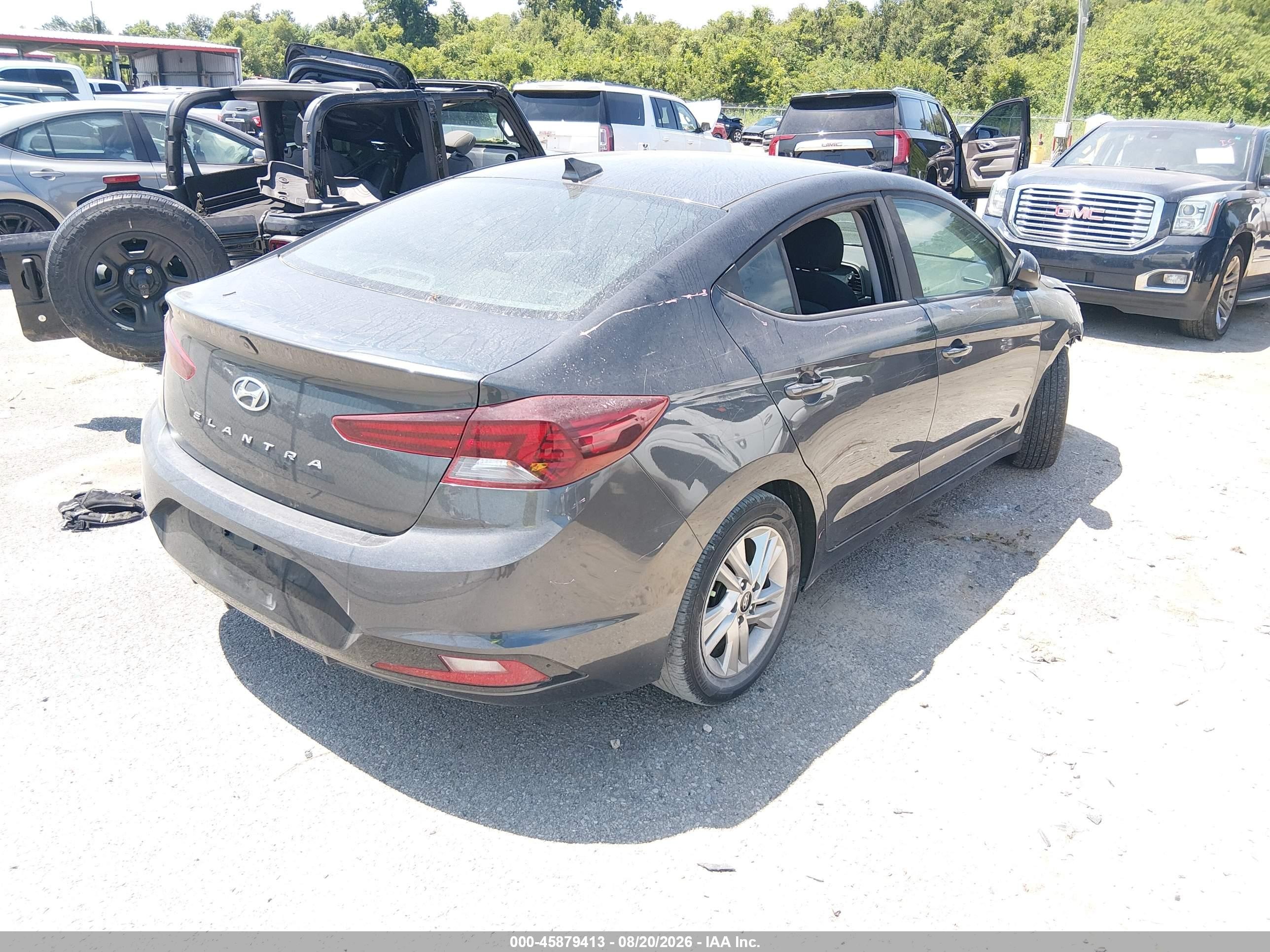 2020 Hyundai Elantra Sel Gray vin: 5NPD84LFXLH566384
