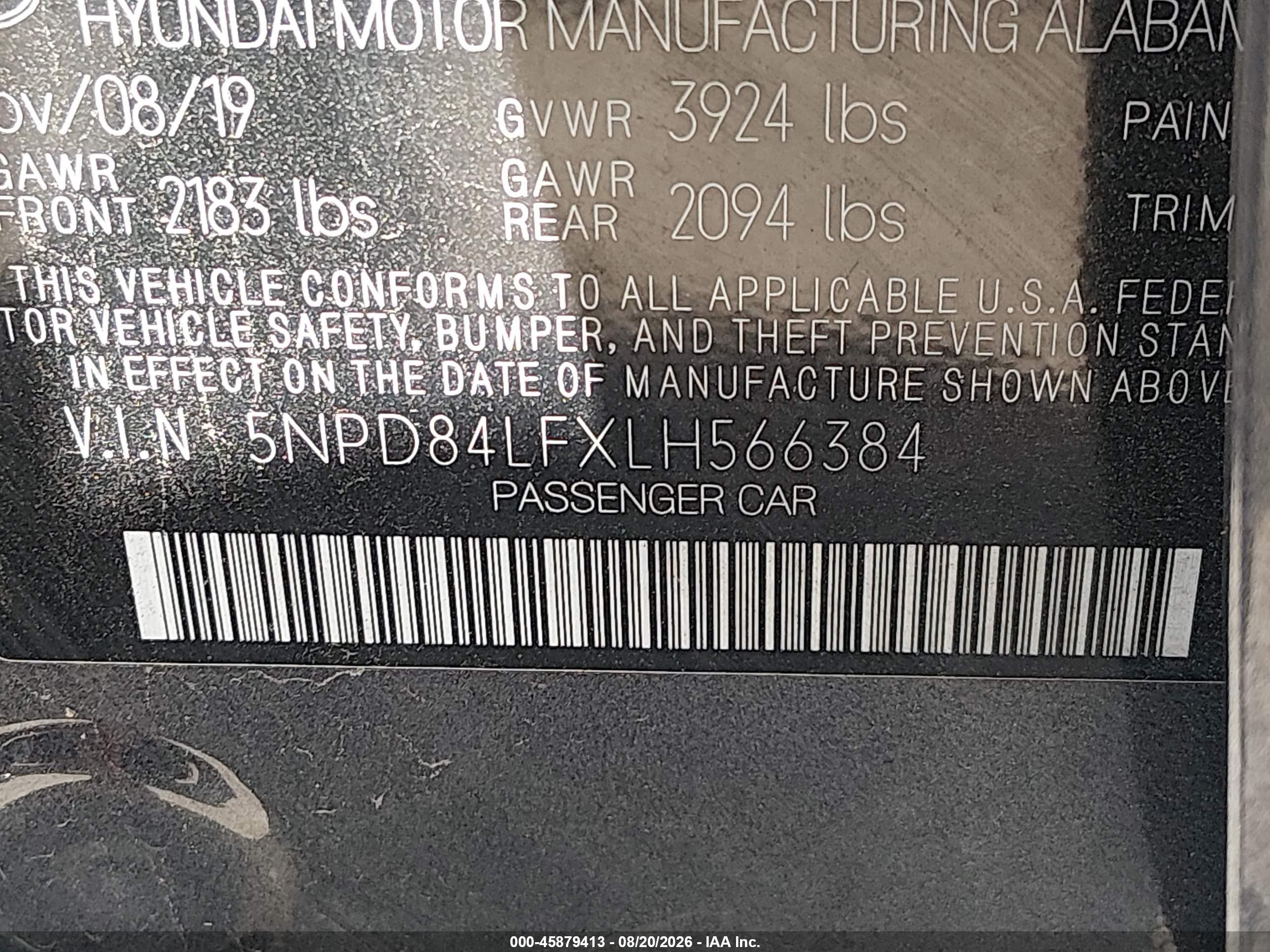 2020 Hyundai Elantra Sel Gray vin: 5NPD84LFXLH566384
