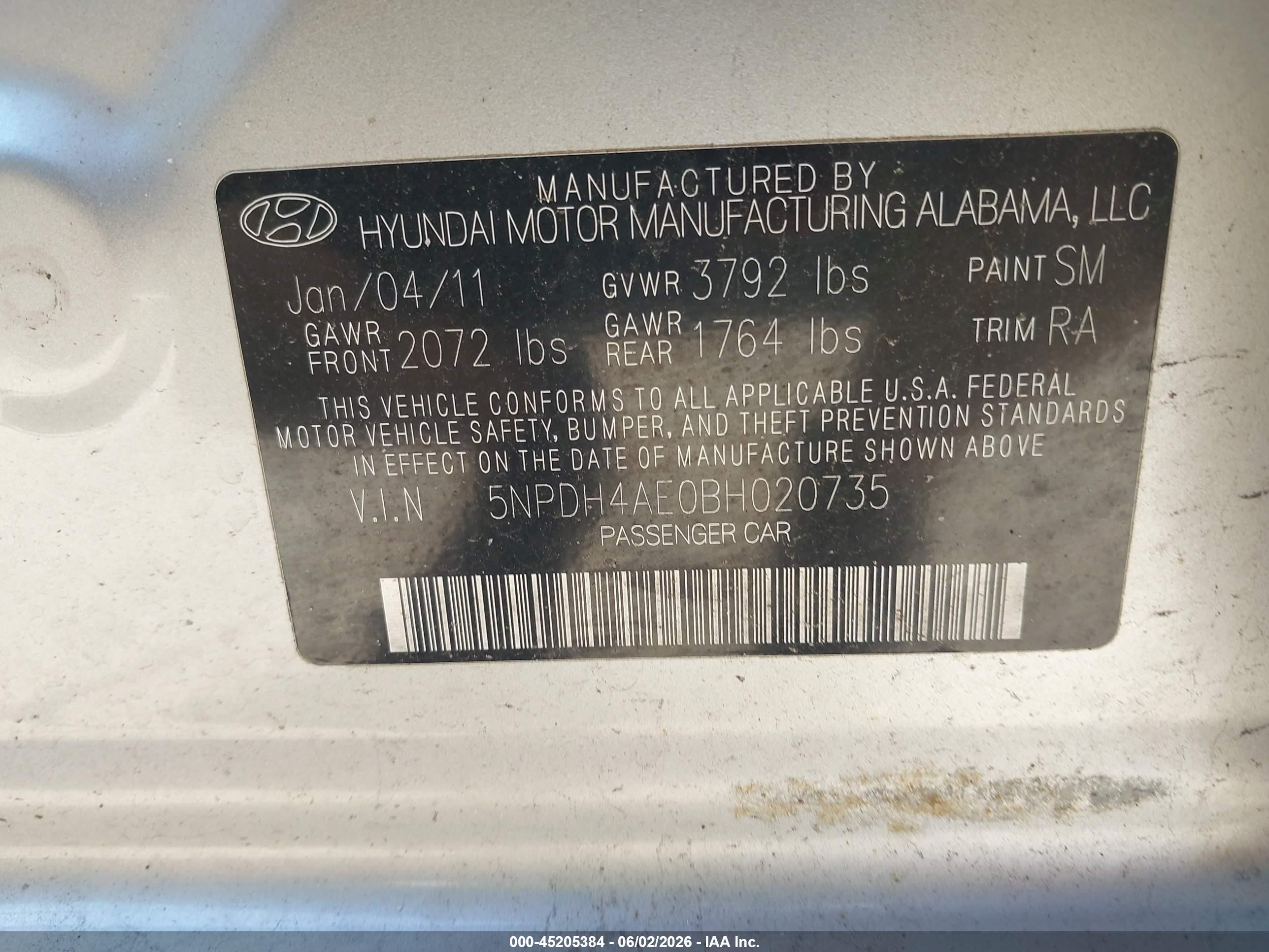2011 Hyundai Elantra Limited Silver vin: 5NPDH4AE0BH020735