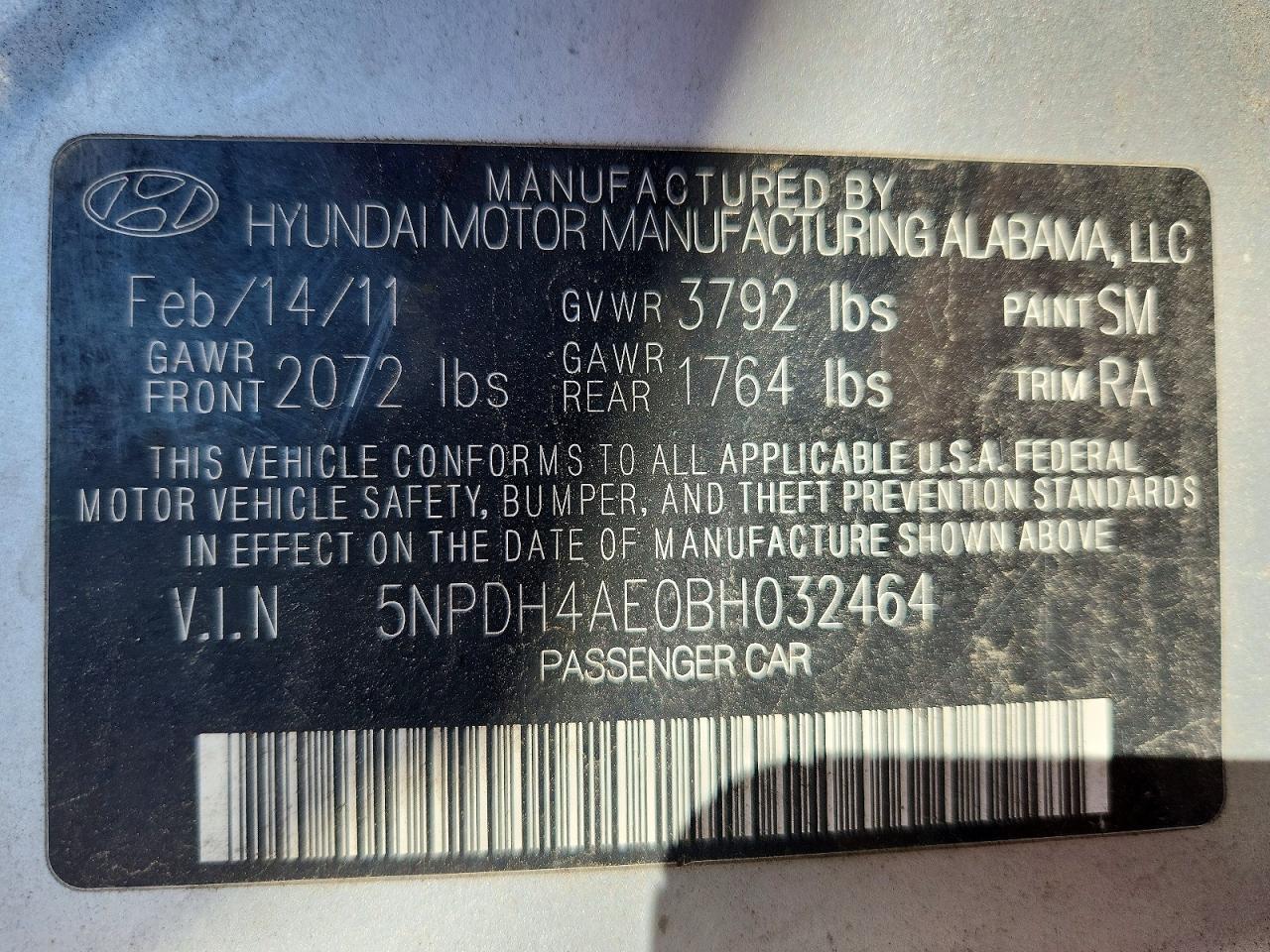 2011 Hyundai Elantra Gls Silver vin: 5NPDH4AE0BH032464