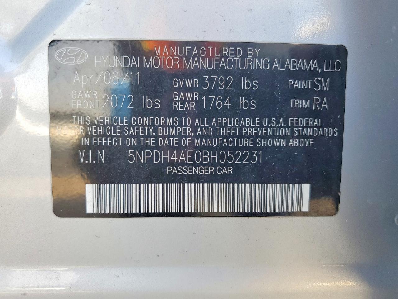 2011 Hyundai Elantra Gls Silver vin: 5NPDH4AE0BH052231