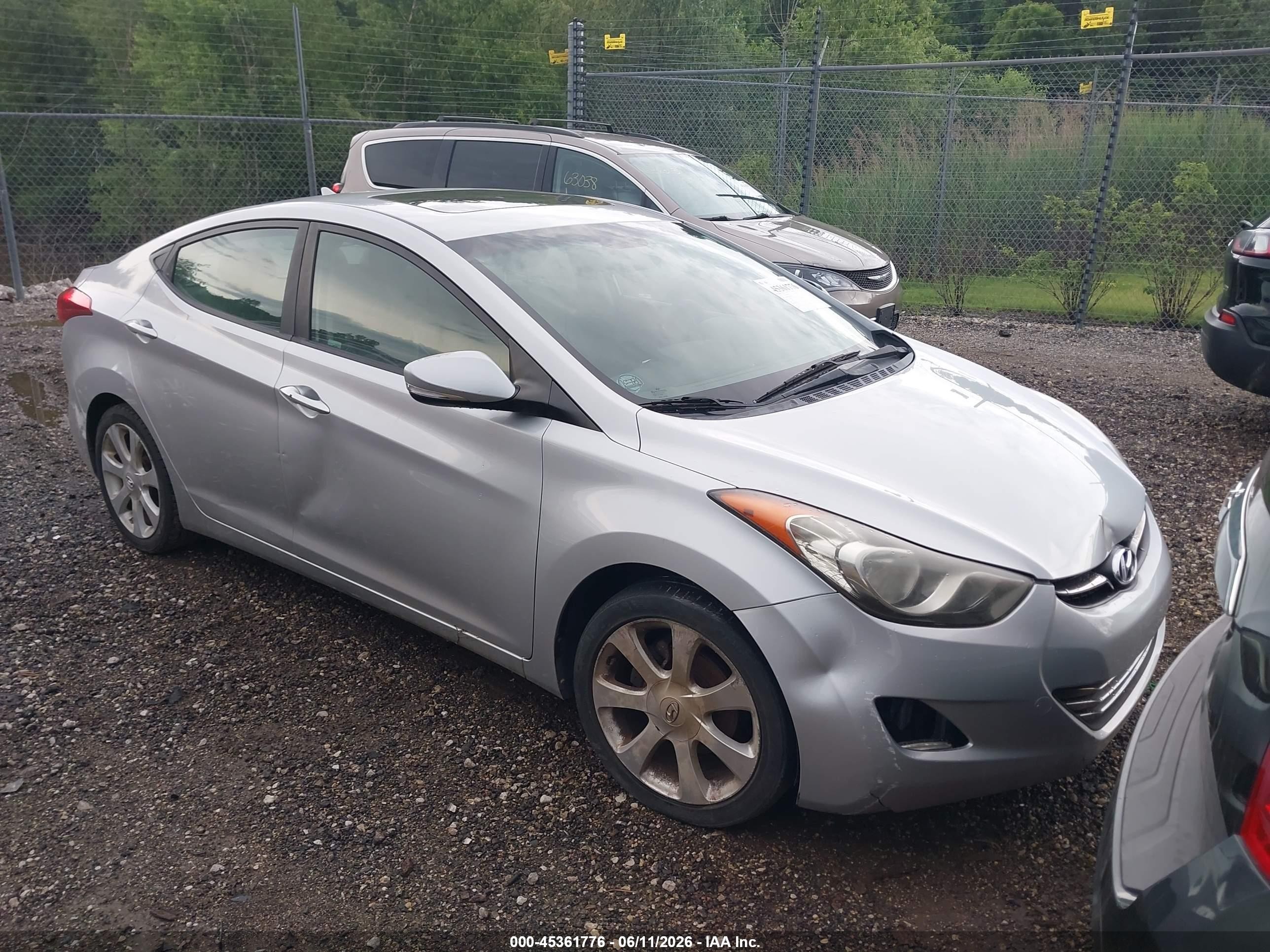 2012 Hyundai Elantra Limited Silver vin: 5NPDH4AE0CH092987