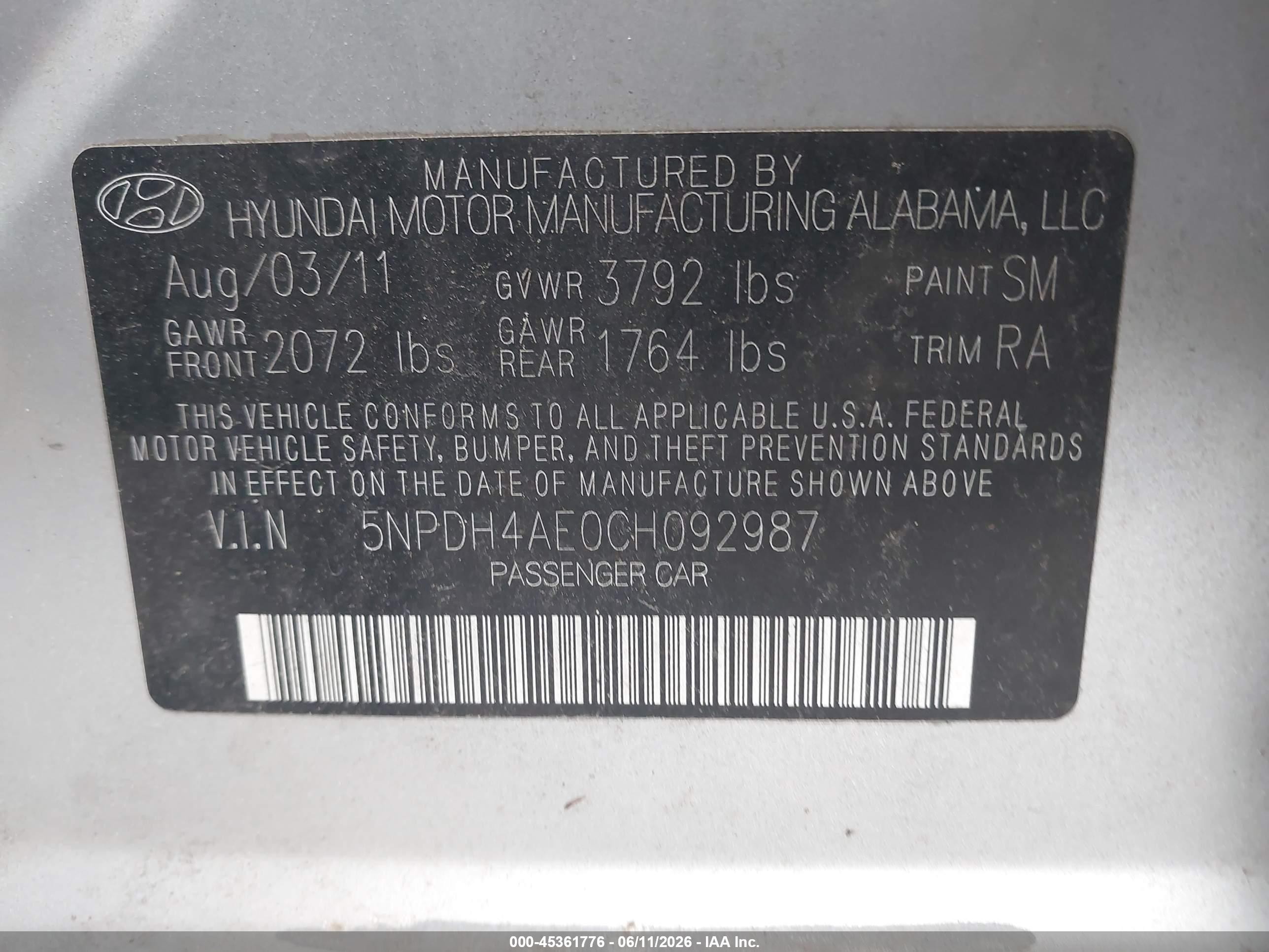 2012 Hyundai Elantra Limited Silver vin: 5NPDH4AE0CH092987