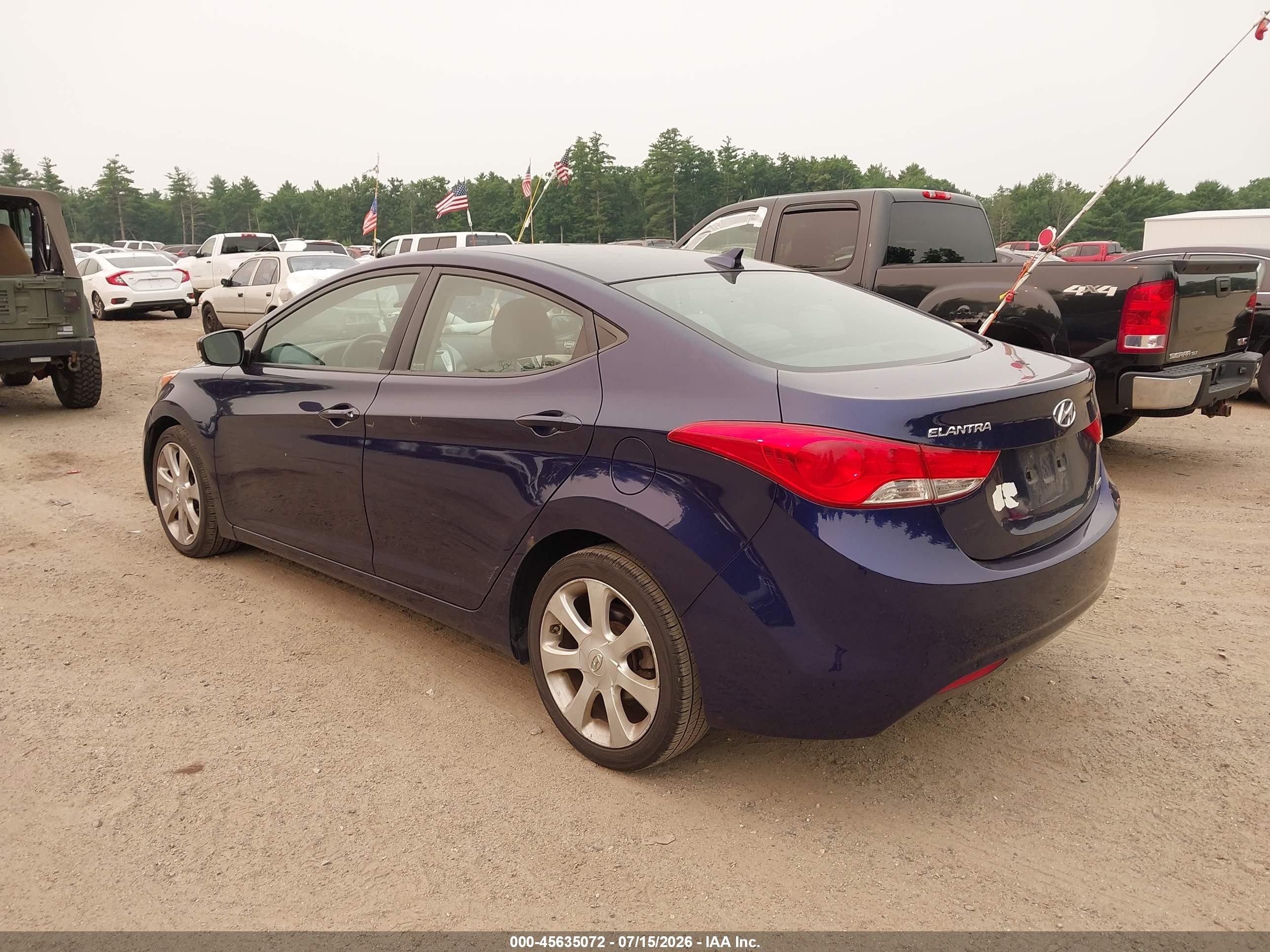2012 Hyundai Elantra Limited Blue vin: 5NPDH4AE0CH103194