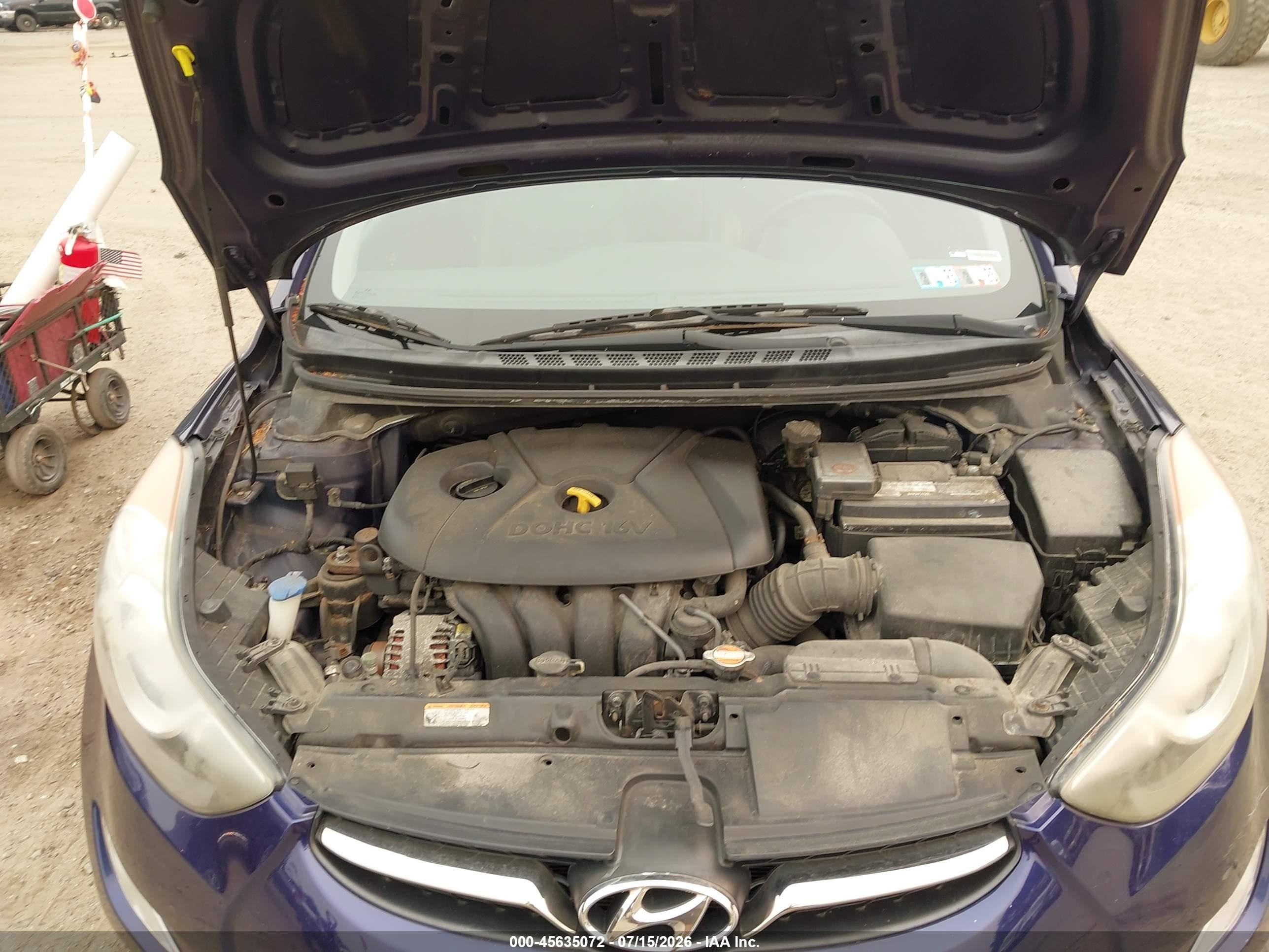 2012 Hyundai Elantra Limited Blue vin: 5NPDH4AE0CH103194
