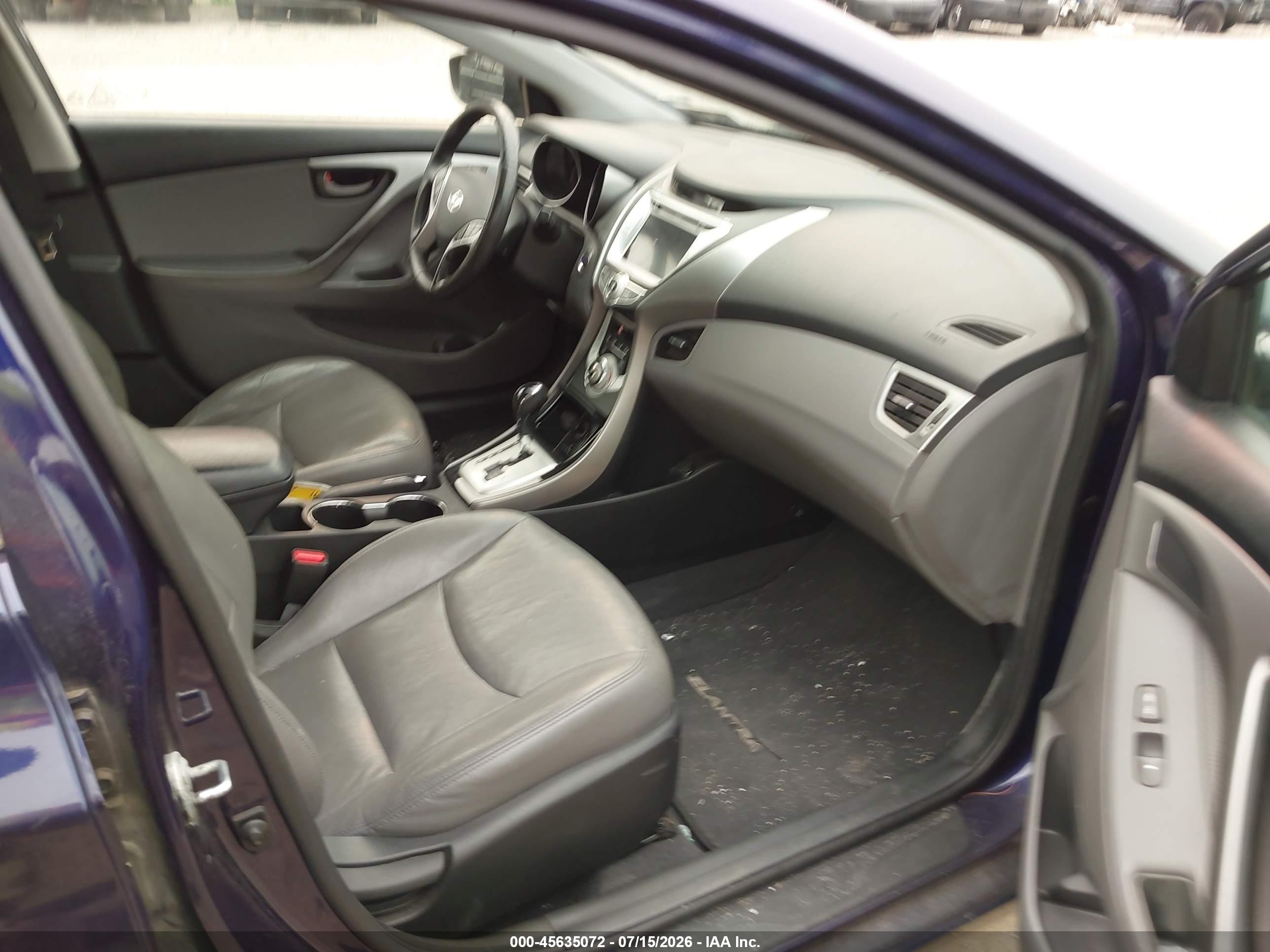 2012 Hyundai Elantra Limited Blue vin: 5NPDH4AE0CH103194