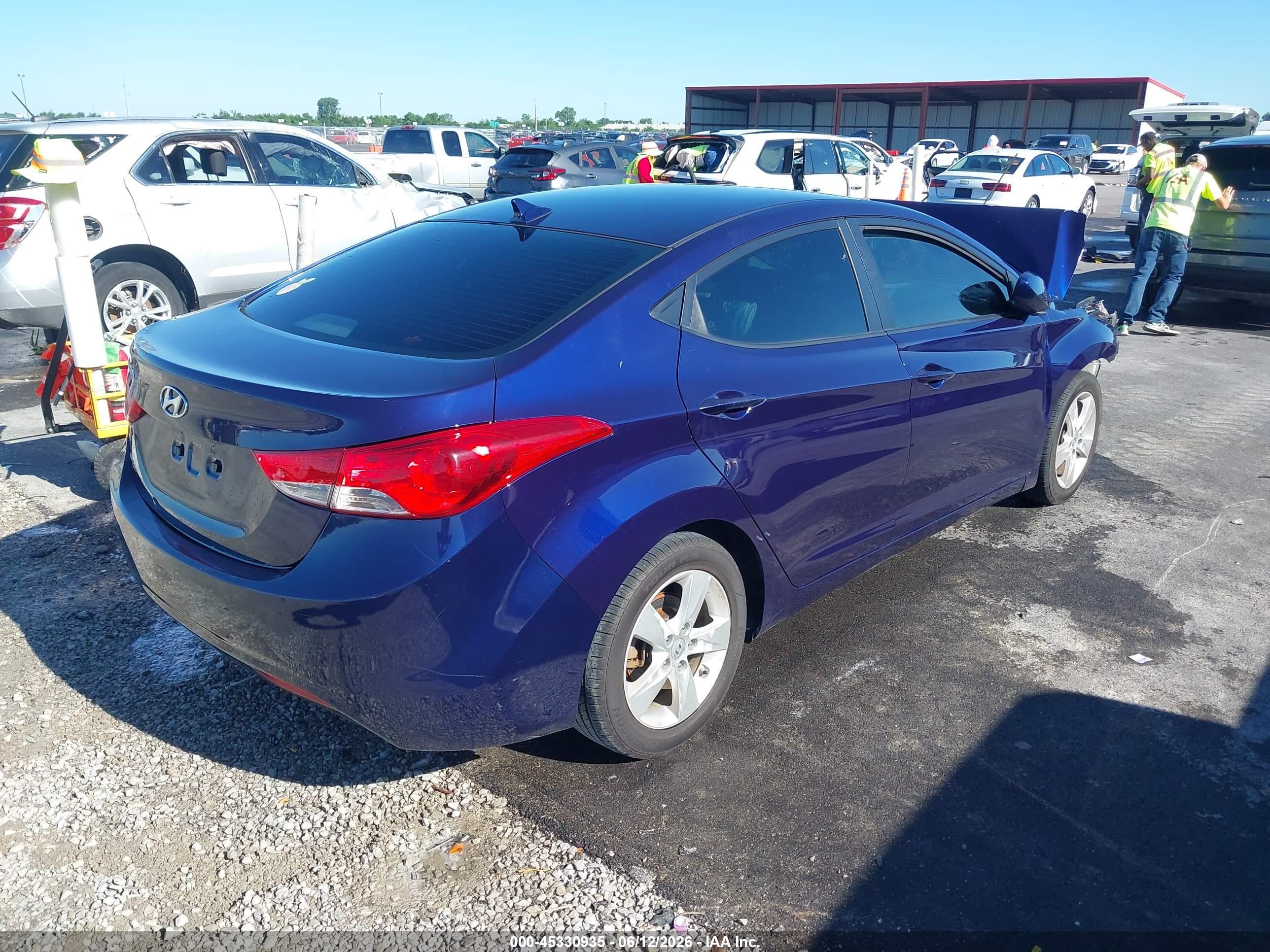2012 Hyundai Elantra Gls Blue vin: 5NPDH4AE0CH106046