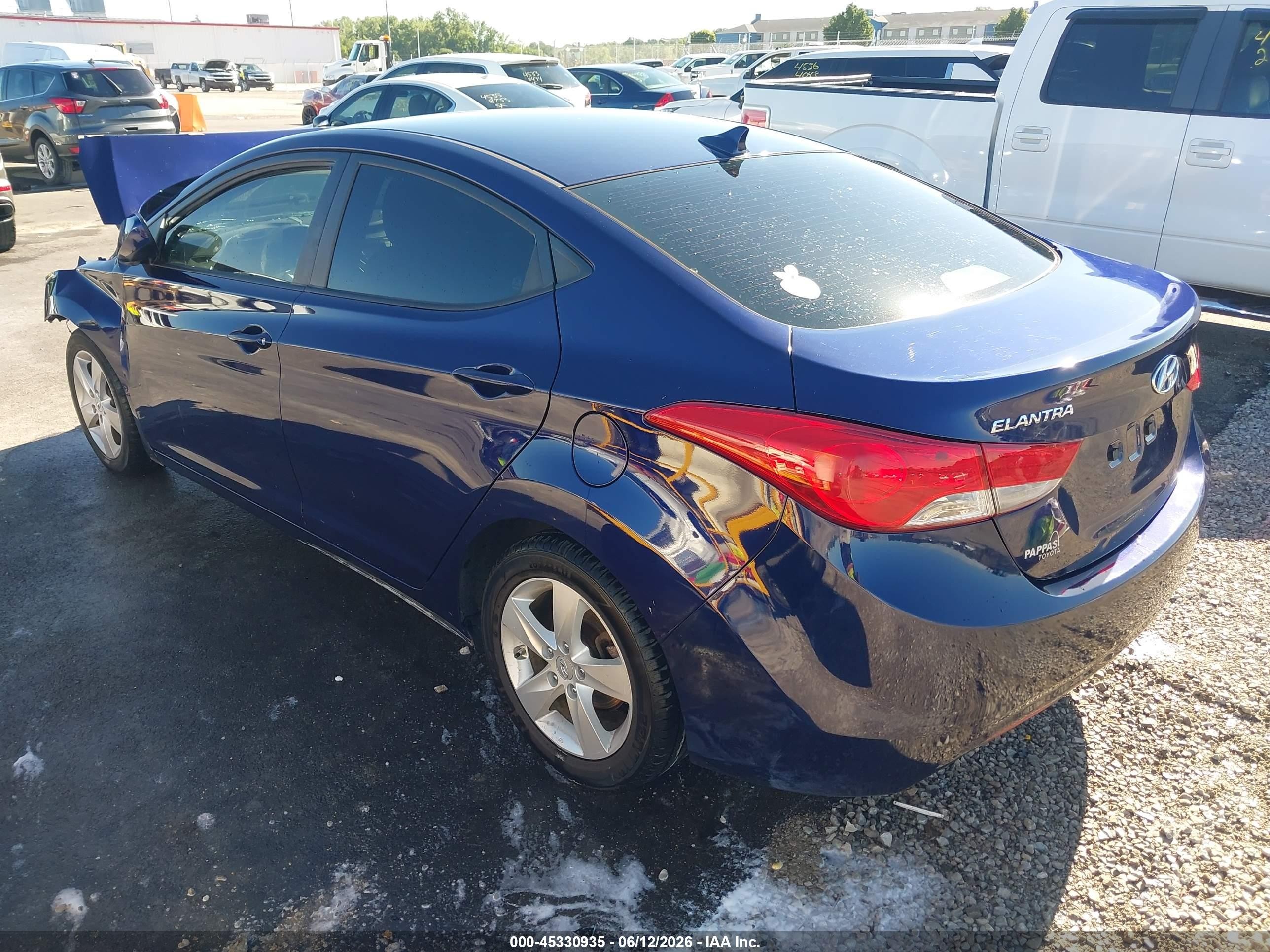 2012 Hyundai Elantra Gls Blue vin: 5NPDH4AE0CH106046