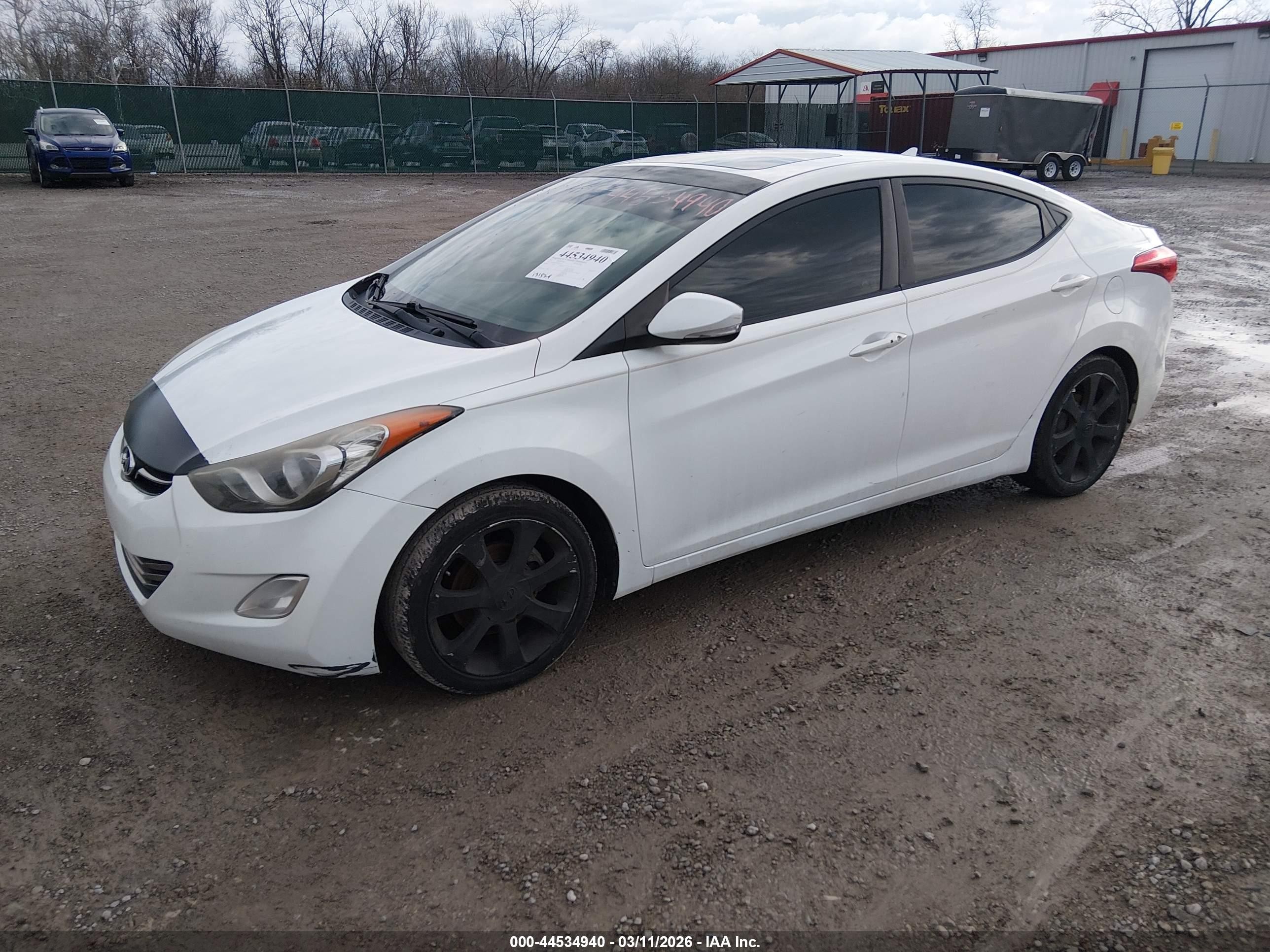 2012 Hyundai Elantra Limited White vin: 5NPDH4AE0CH107536