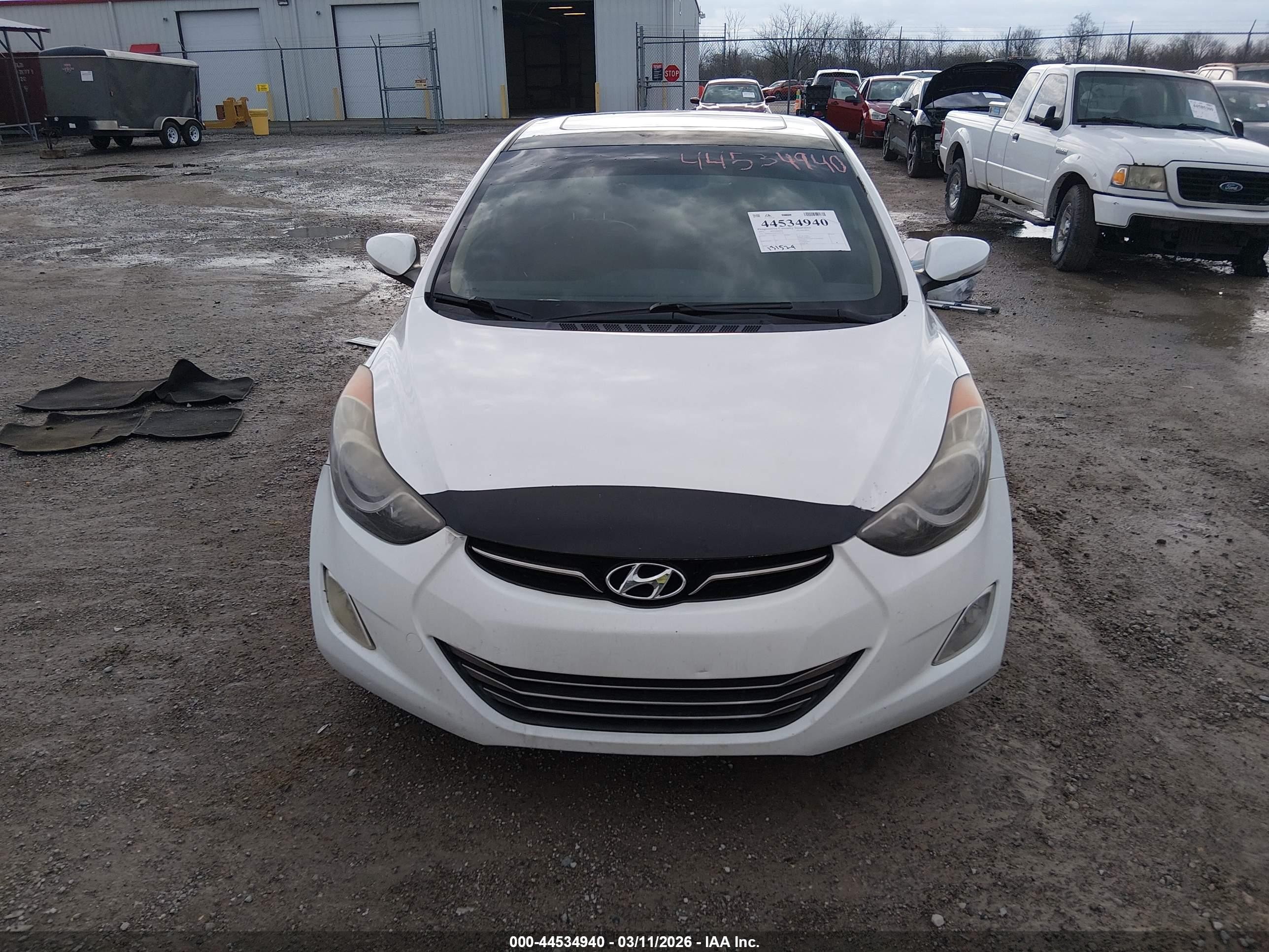 2012 Hyundai Elantra Limited White vin: 5NPDH4AE0CH107536