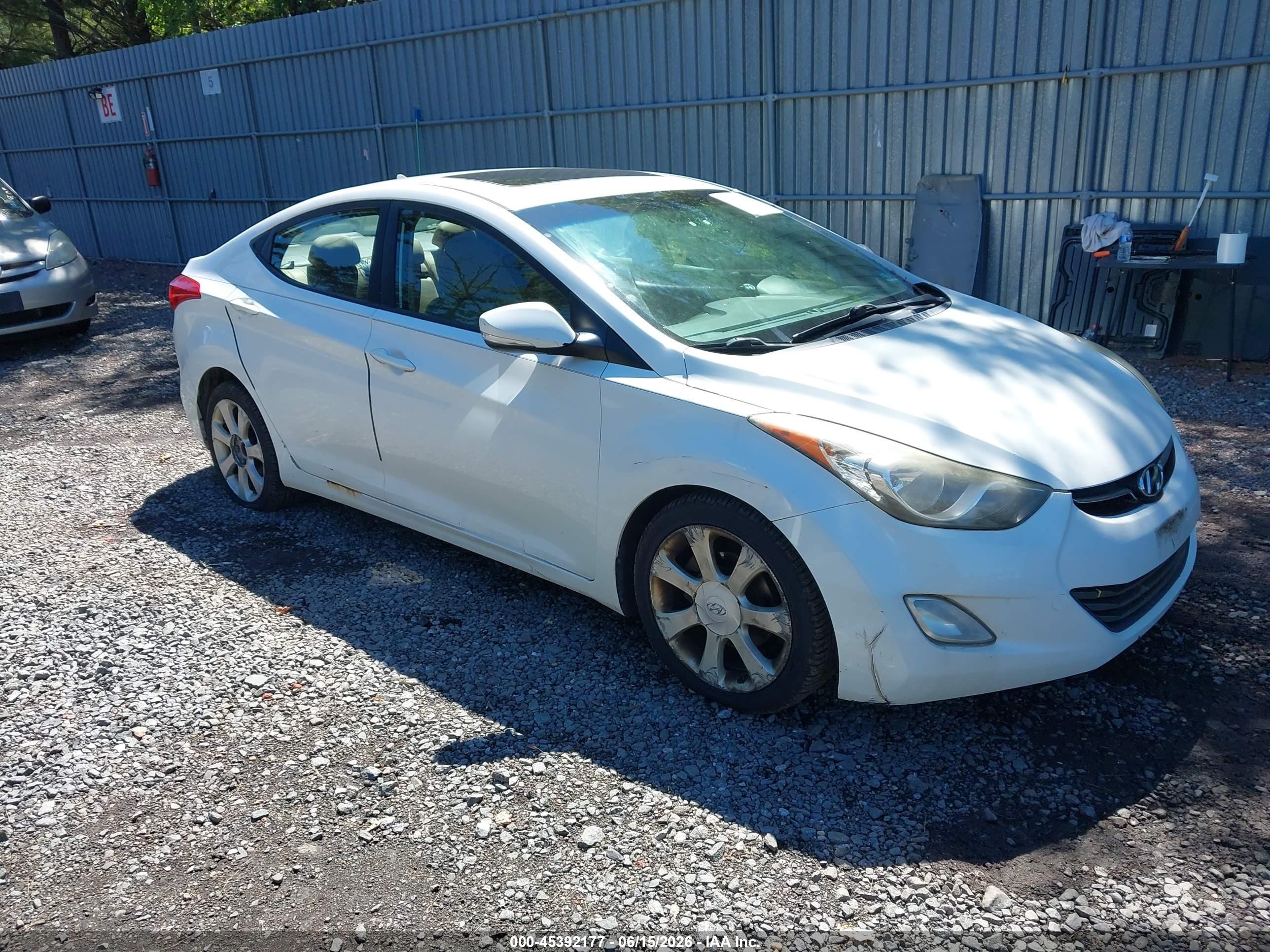 2012 Hyundai Elantra Limited White vin: 5NPDH4AE0CH121985