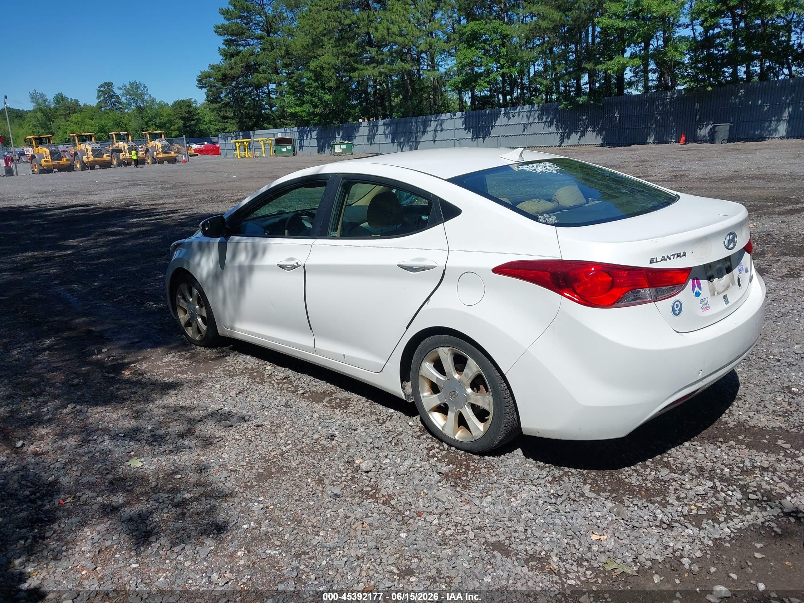 2012 Hyundai Elantra Limited White vin: 5NPDH4AE0CH121985