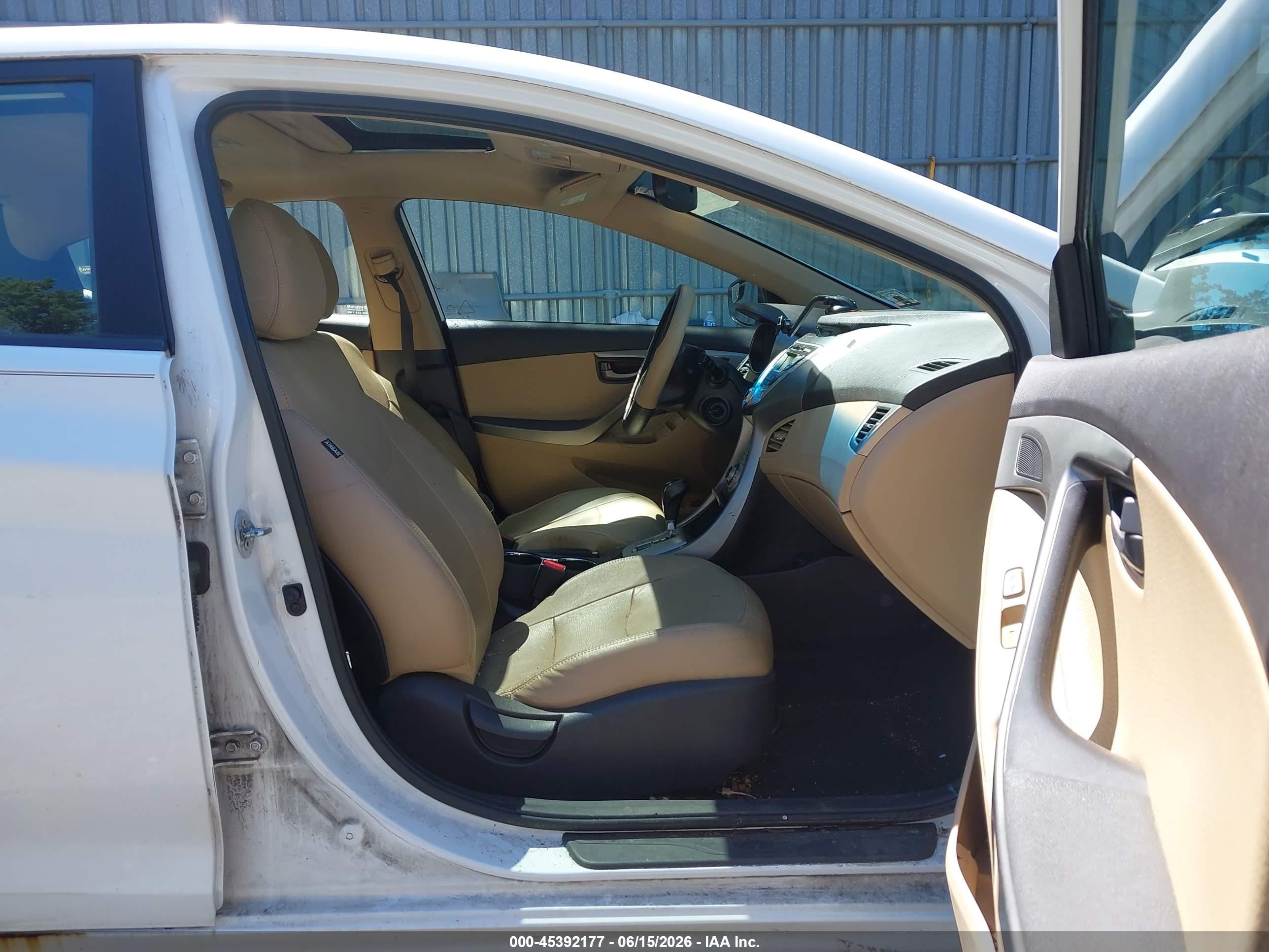 2012 Hyundai Elantra Limited White vin: 5NPDH4AE0CH121985