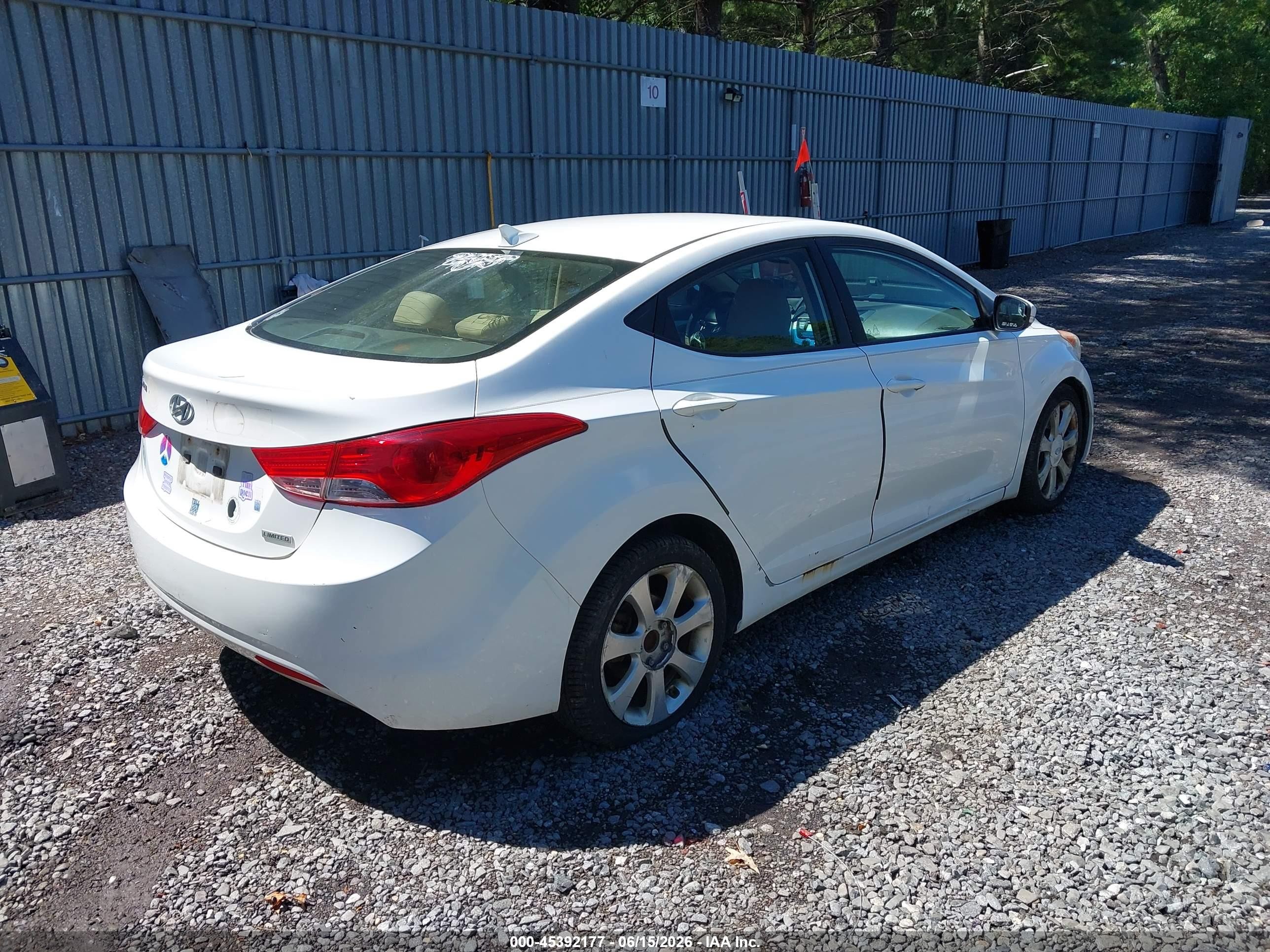 2012 Hyundai Elantra Limited White vin: 5NPDH4AE0CH121985