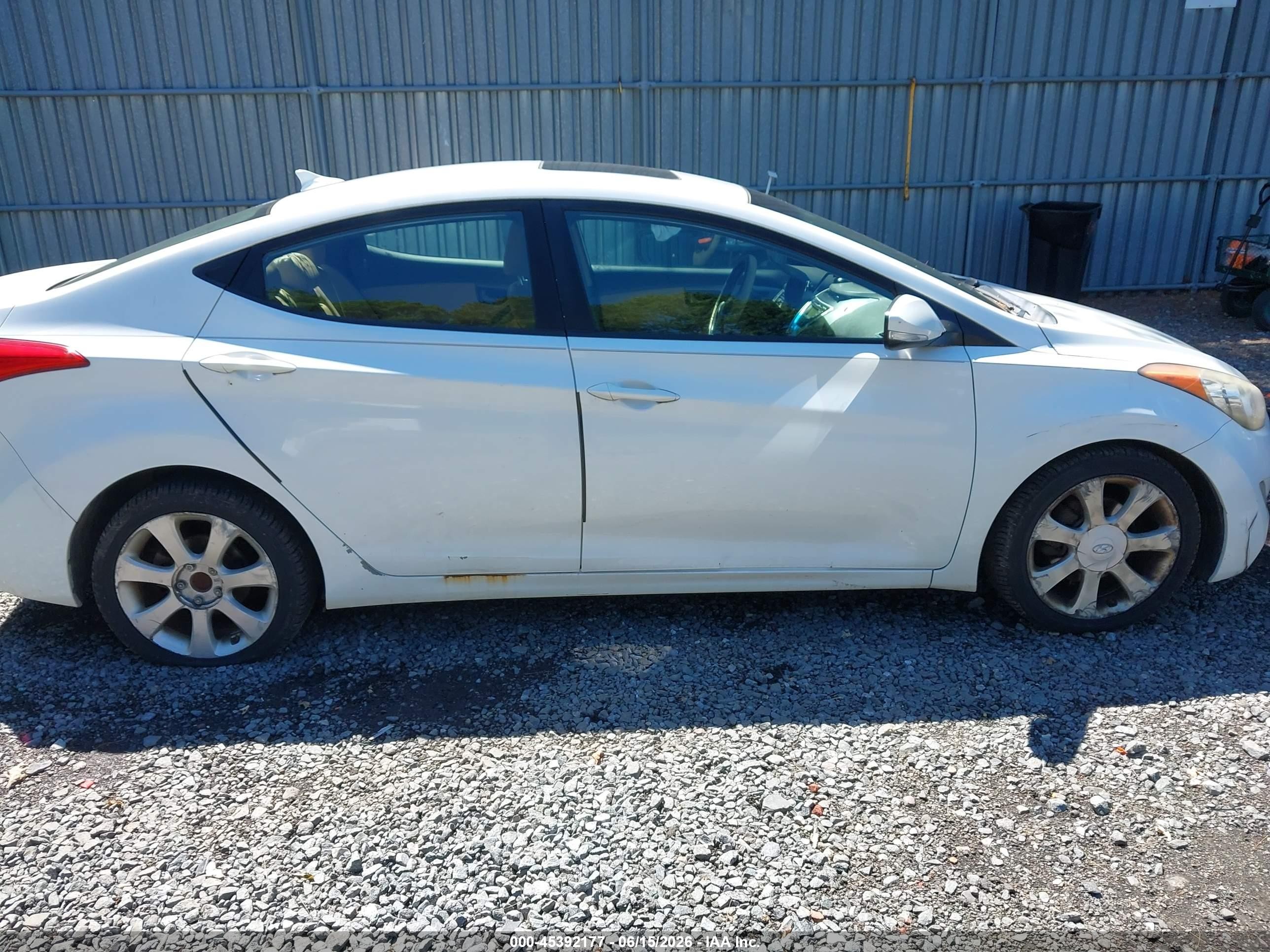 2012 Hyundai Elantra Limited White vin: 5NPDH4AE0CH121985