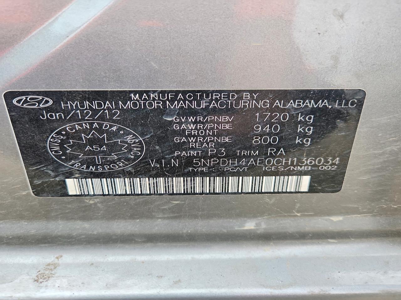2012 Hyundai Elantra Gls Gray vin: 5NPDH4AE0CH136034