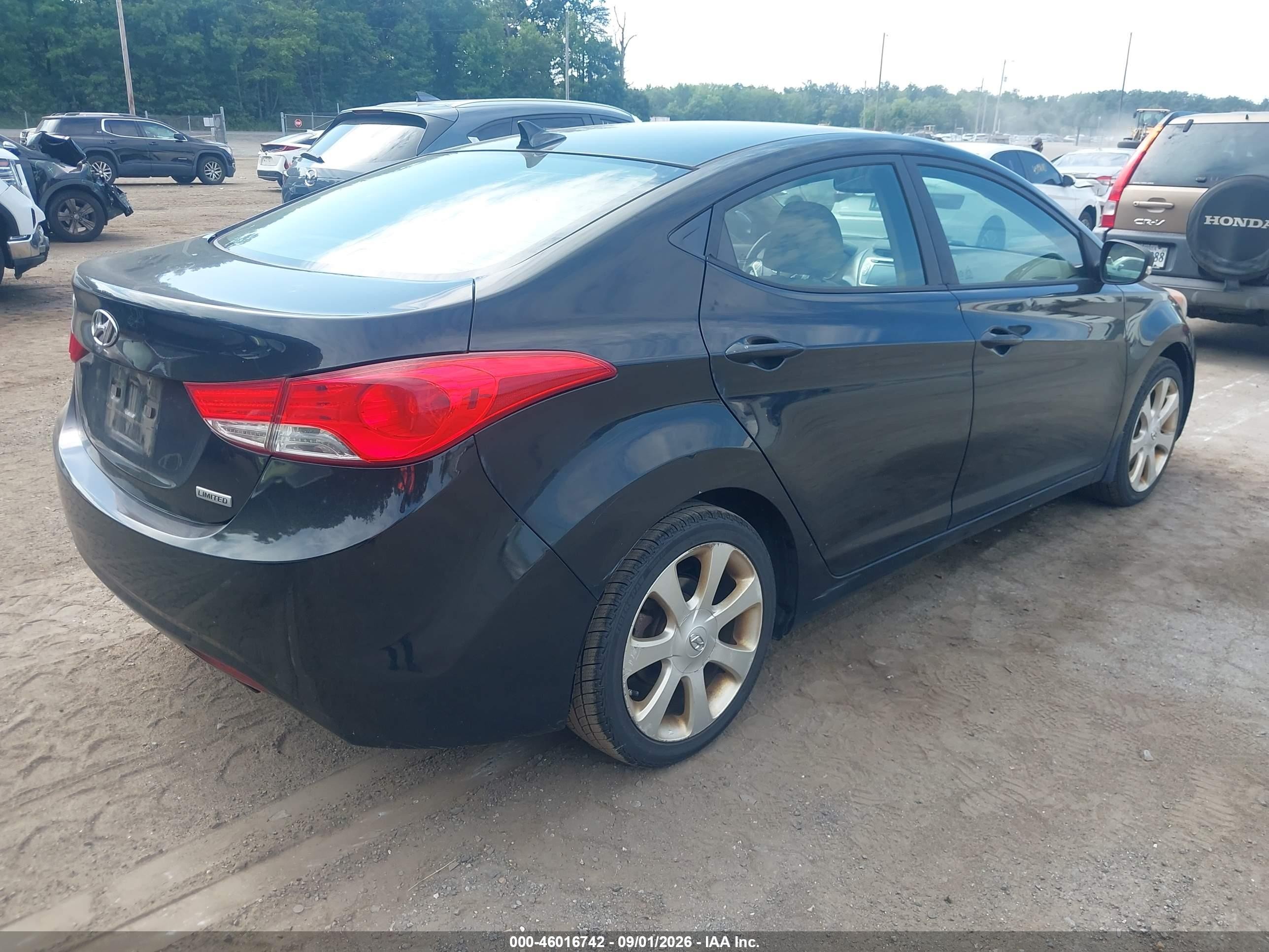 2012 Hyundai Elantra Limited Черный vin: 5NPDH4AE0CH150032