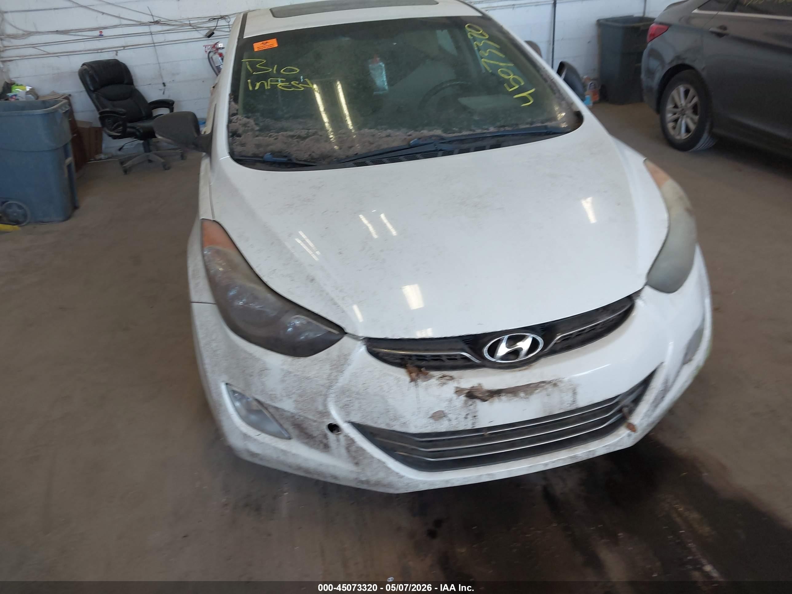 2013 Hyundai Elantra Limited White vin: 5NPDH4AE0DH167883