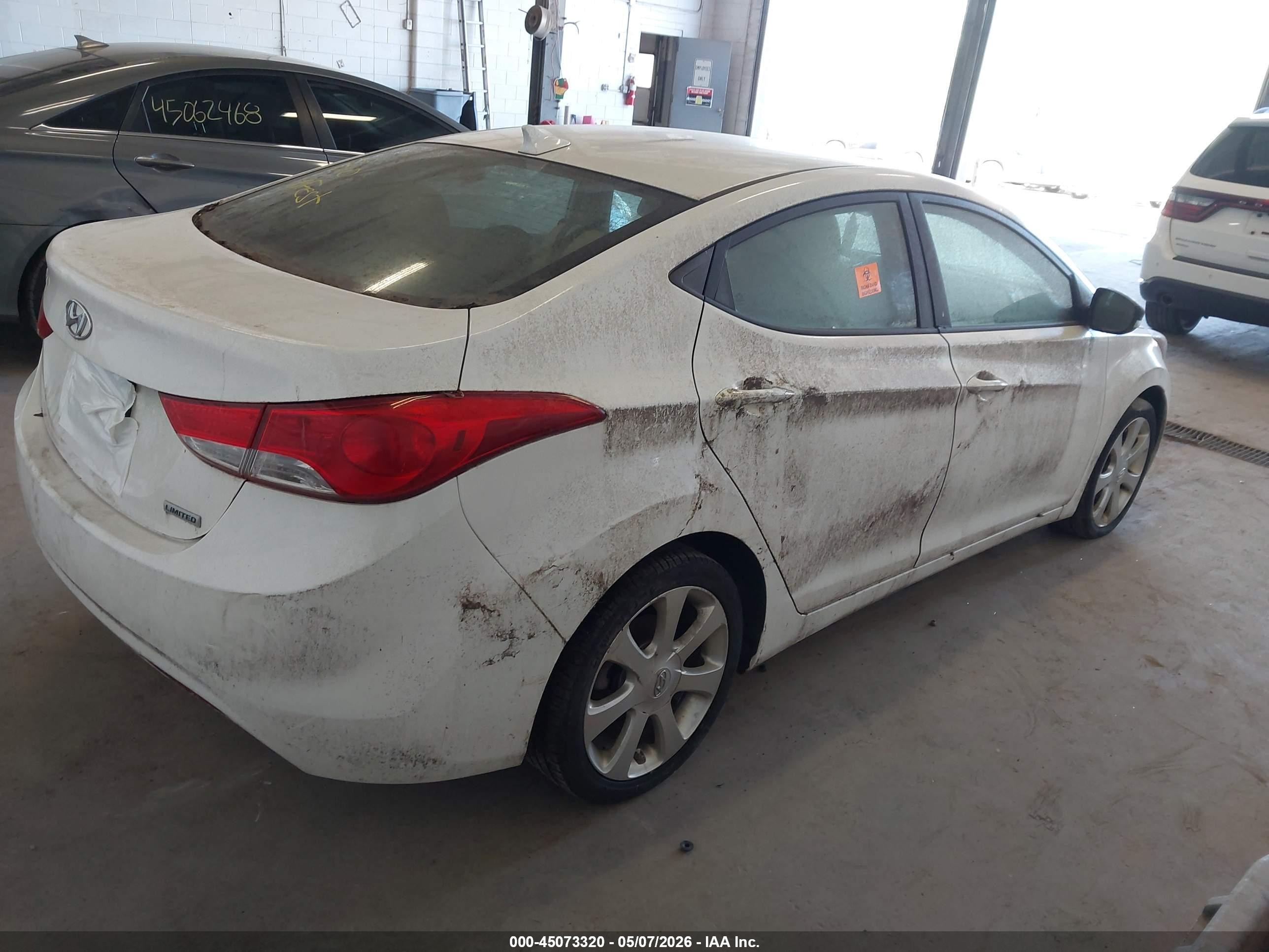 2013 Hyundai Elantra Limited White vin: 5NPDH4AE0DH167883