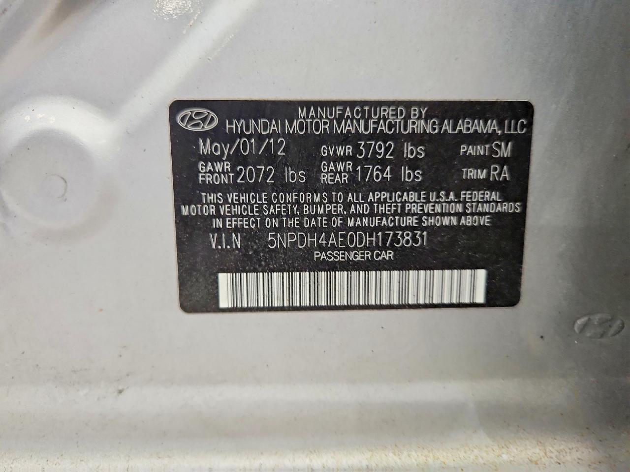 2013 Hyundai Elantra Gls Серебряный vin: 5NPDH4AE0DH173831
