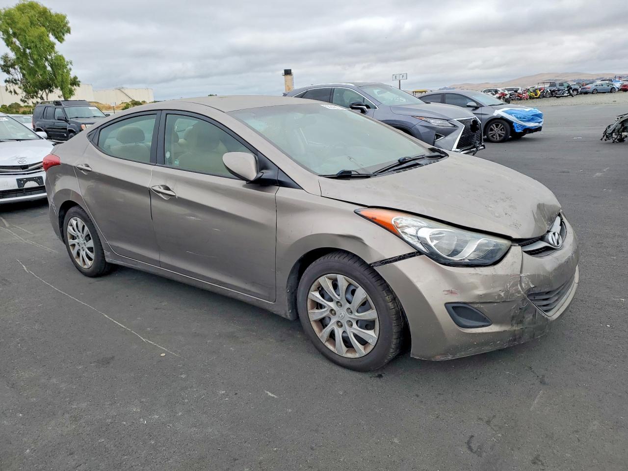 2013 Hyundai Elantra Gls Beige vin: 5NPDH4AE0DH186045