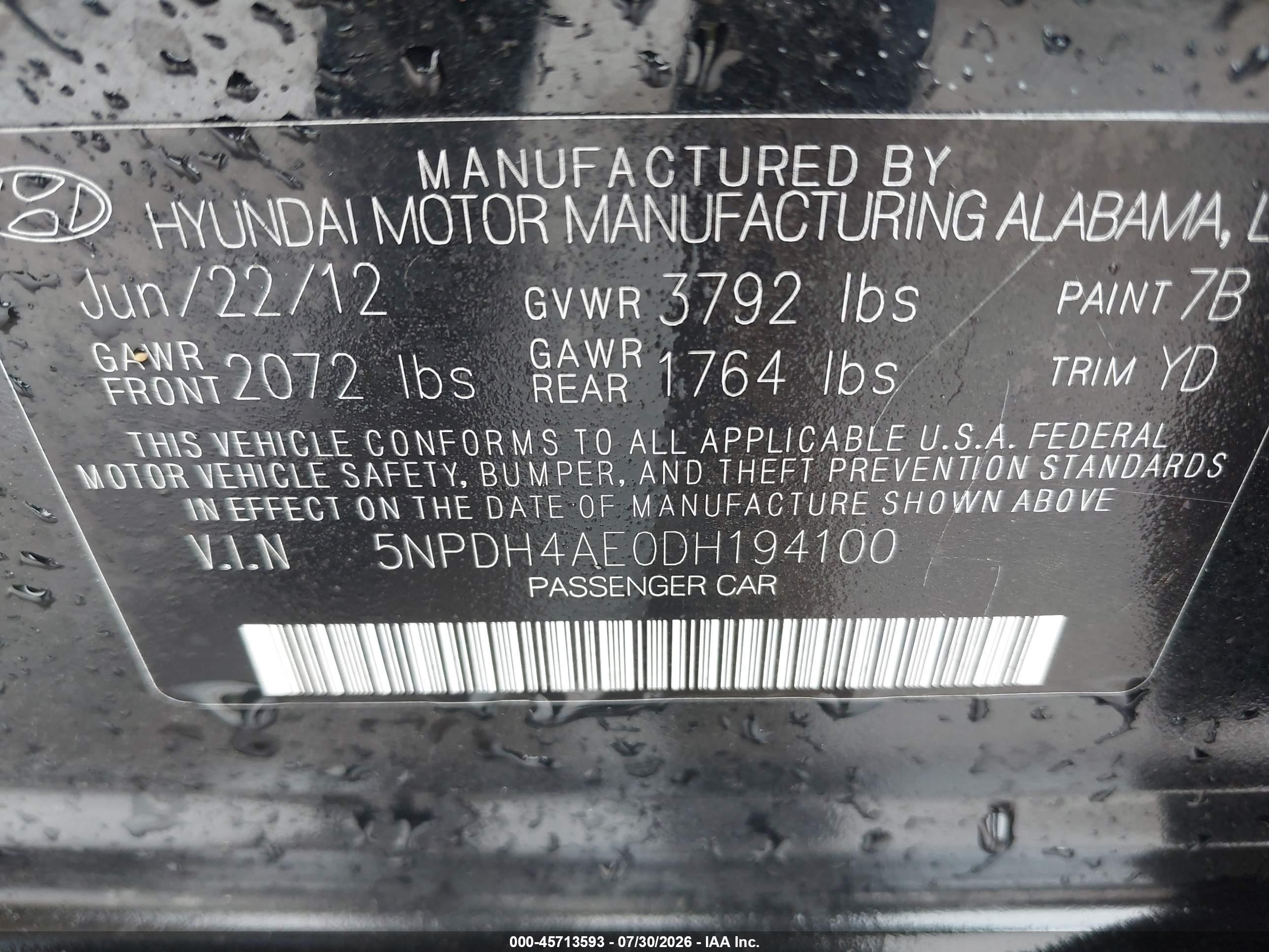 2013 Hyundai Elantra Limited Черный vin: 5NPDH4AE0DH194100
