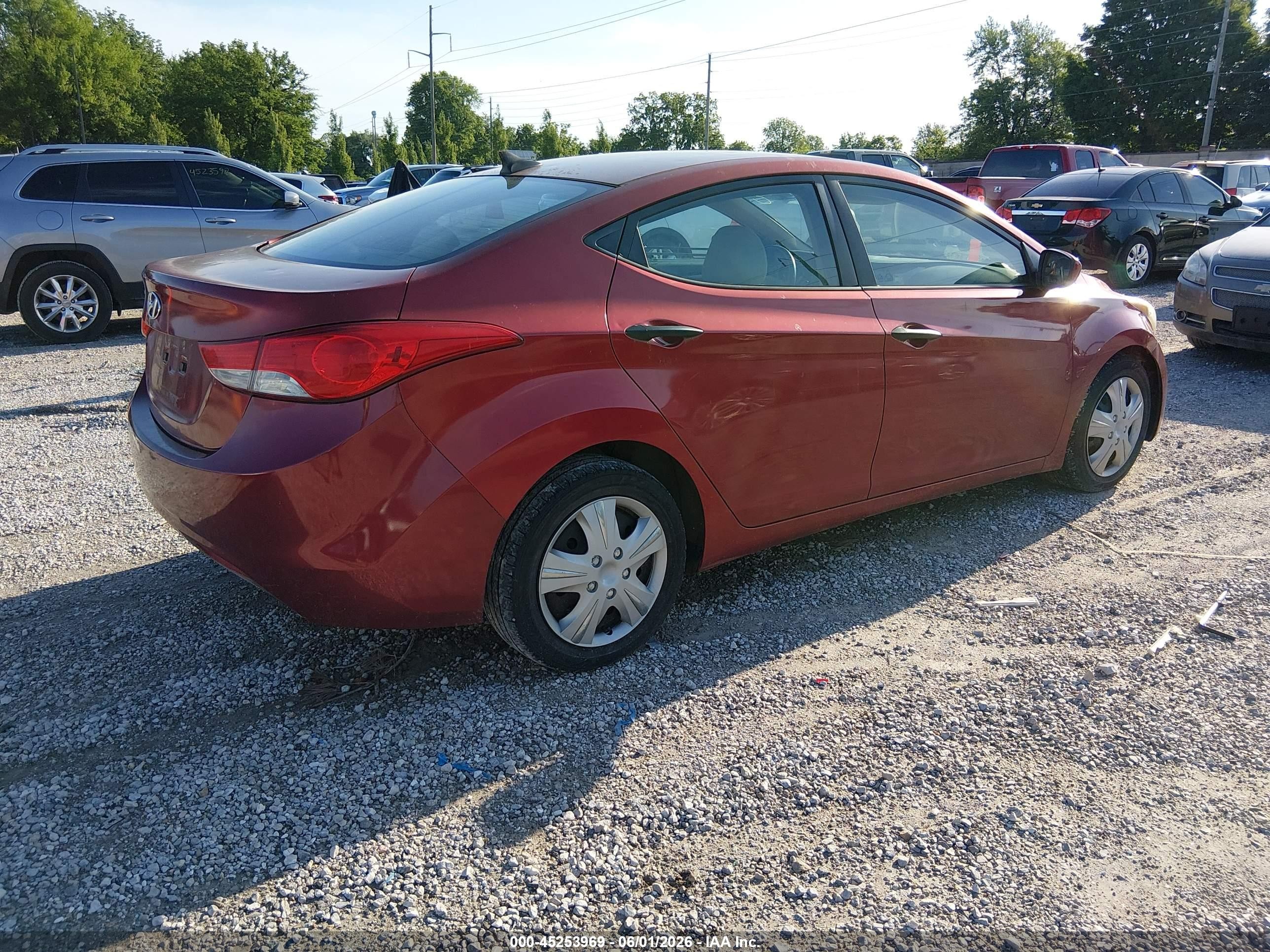 2013 Hyundai Elantra Gls Red vin: 5NPDH4AE0DH211218