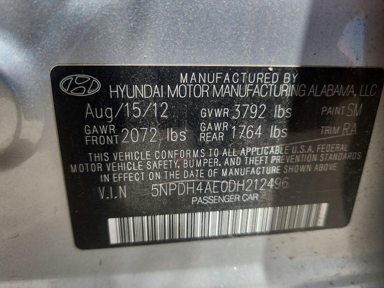 2013 Hyundai Elantra Gls Silver vin: 5NPDH4AE0DH212496