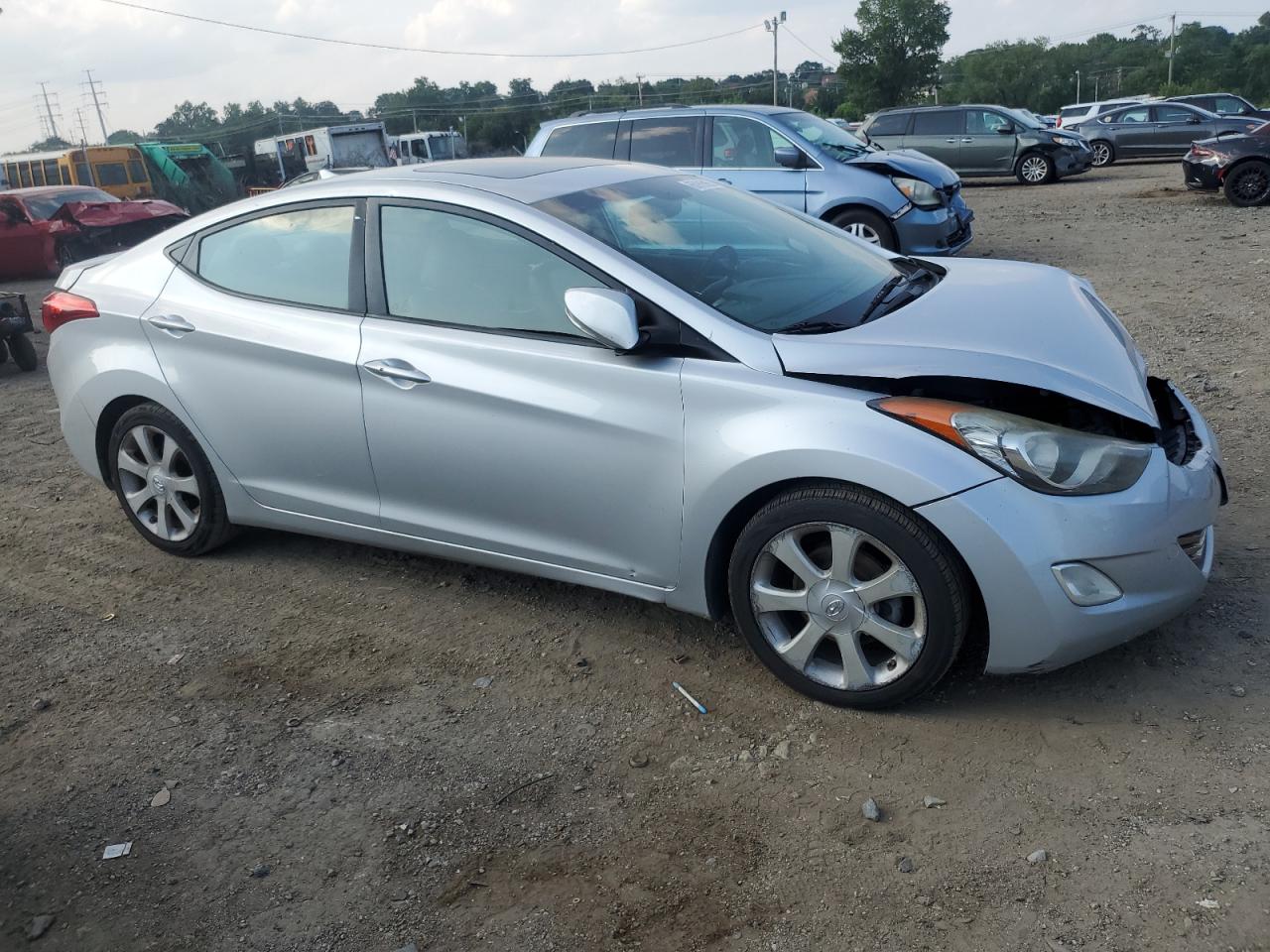 2013 Hyundai Elantra Gls Silver vin: 5NPDH4AE0DH230173