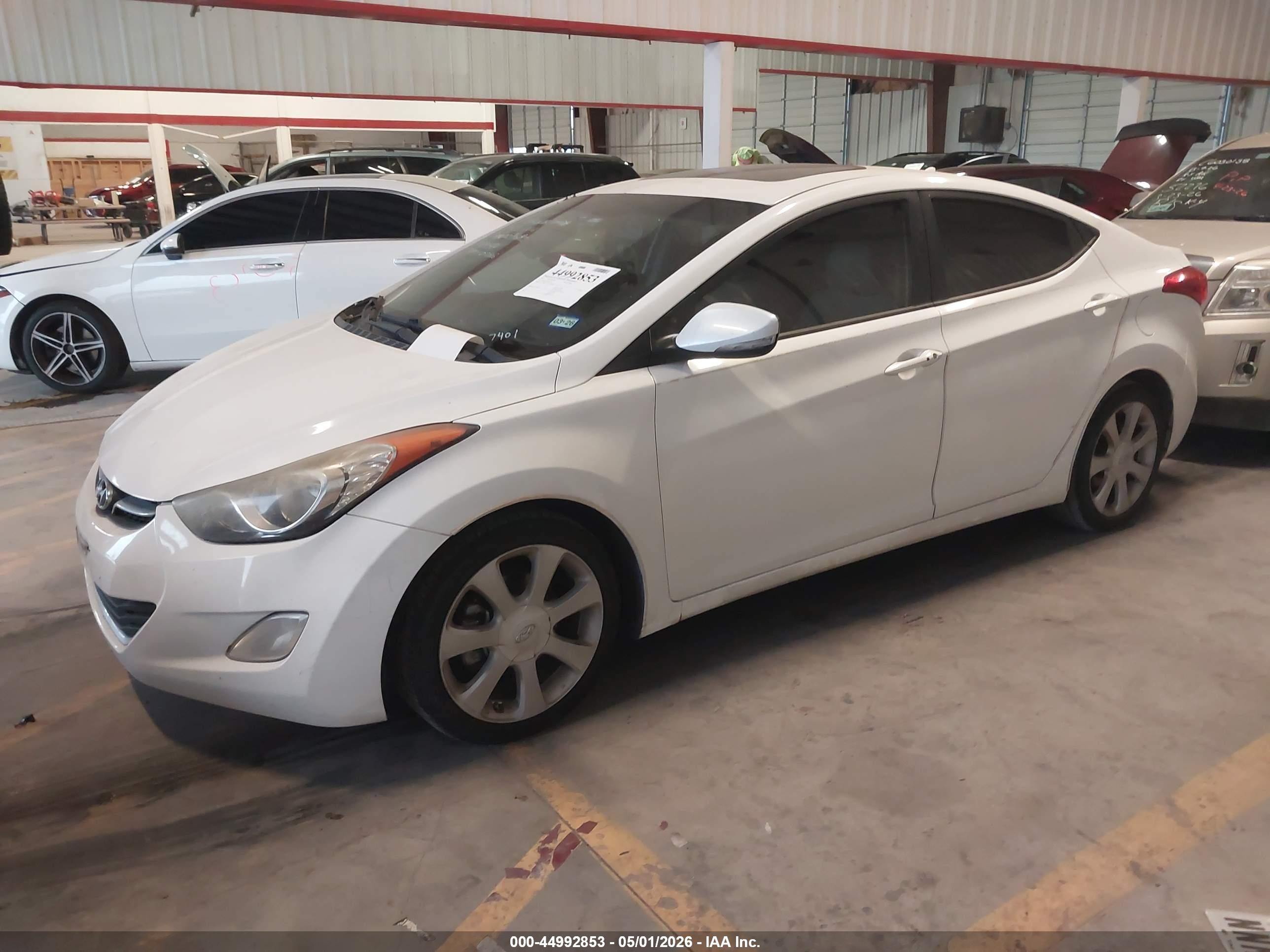 2013 Hyundai Elantra Limited White vin: 5NPDH4AE0DH237401