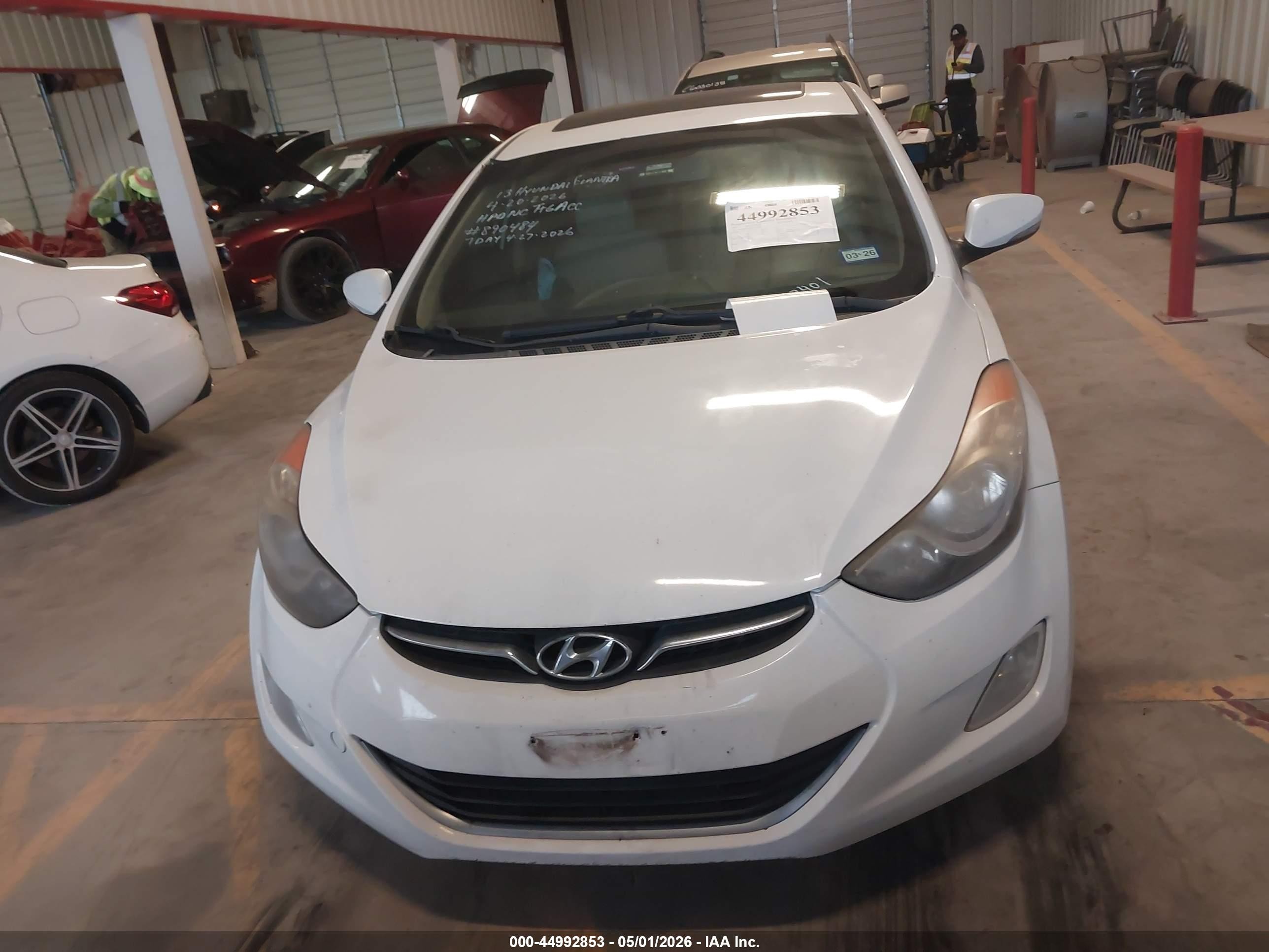 2013 Hyundai Elantra Limited White vin: 5NPDH4AE0DH237401