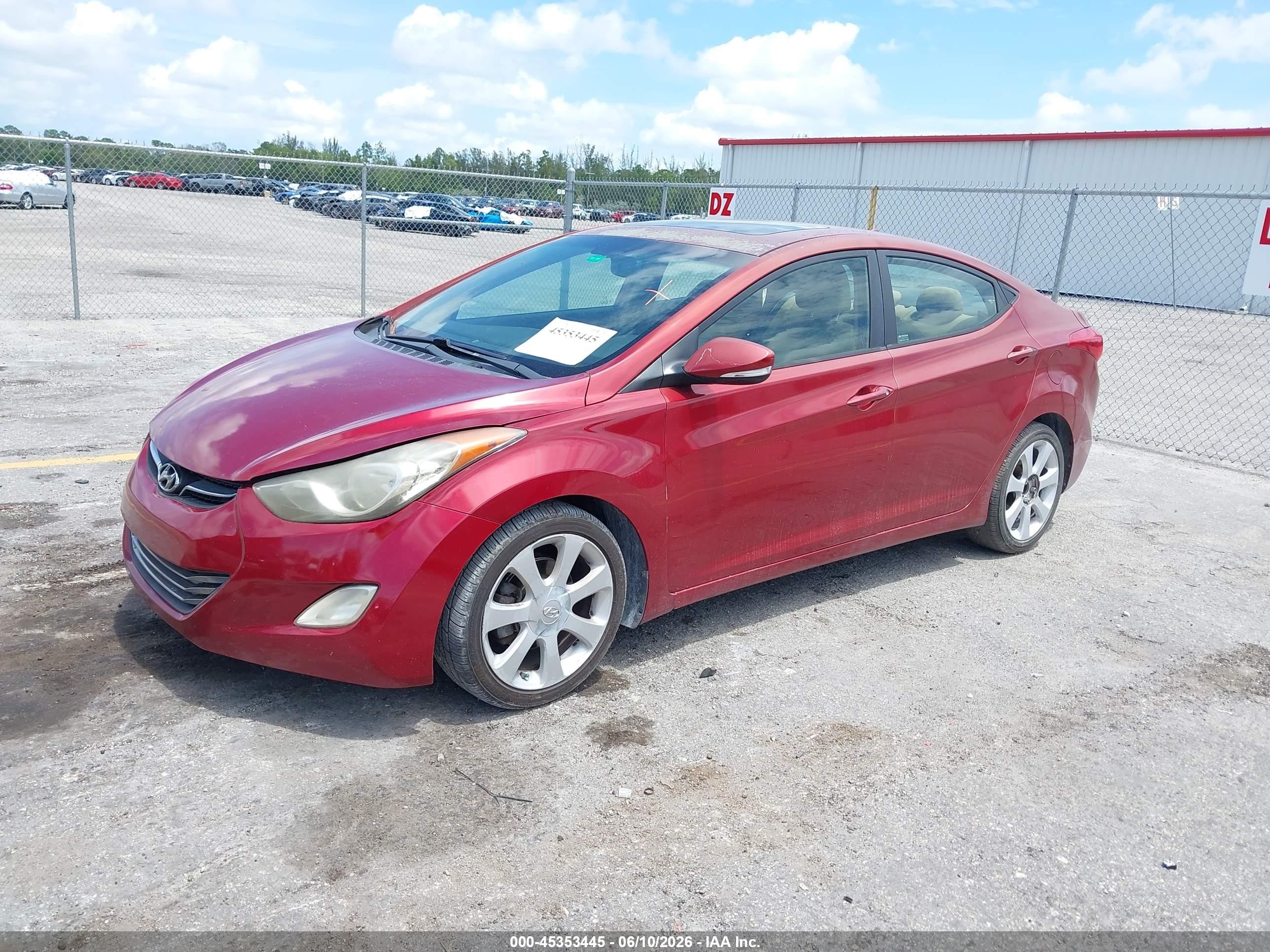 2013 Hyundai Elantra Limited Red vin: 5NPDH4AE0DH242405