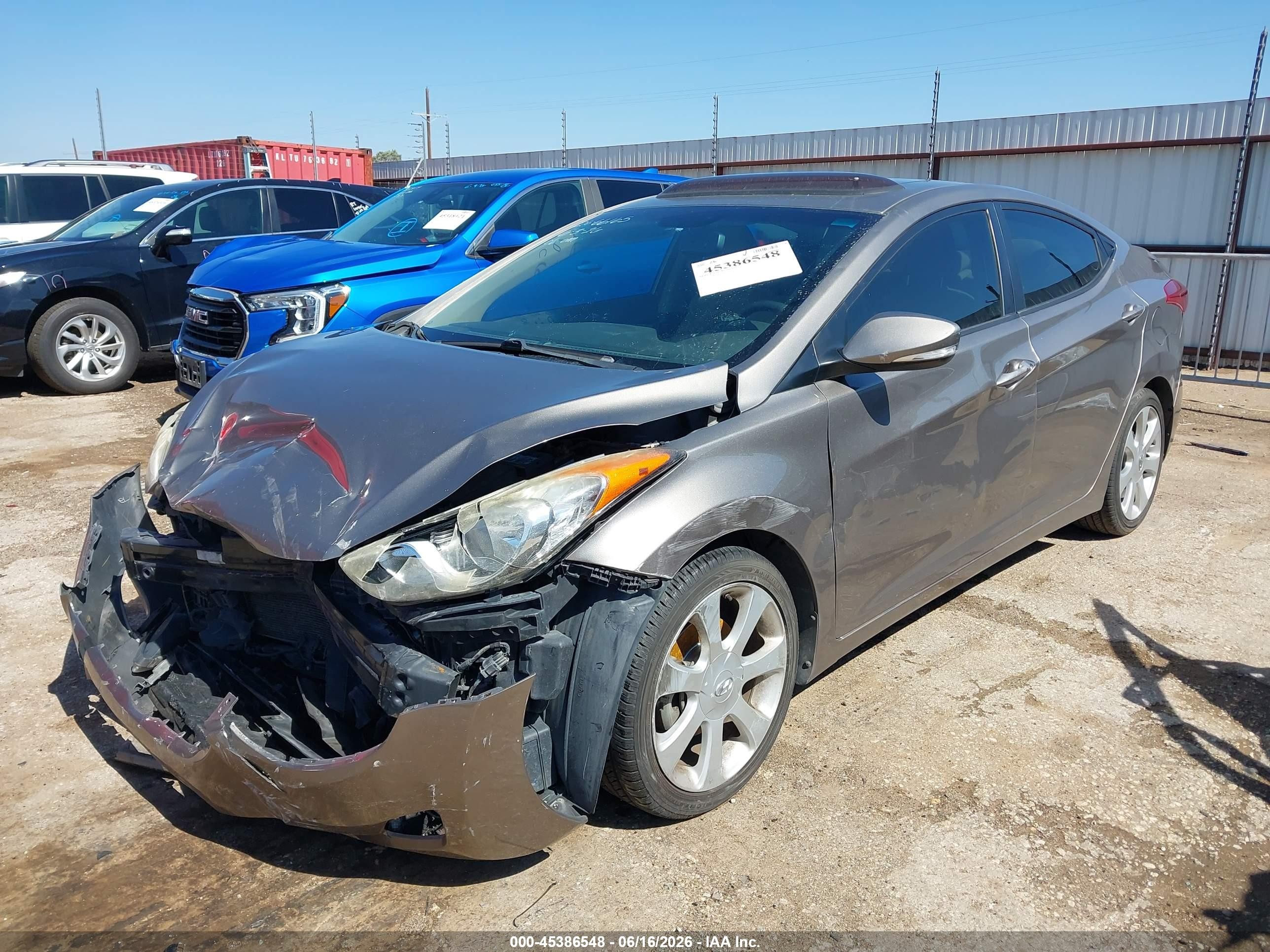 2013 Hyundai Elantra Limited Серый vin: 5NPDH4AE0DH243747