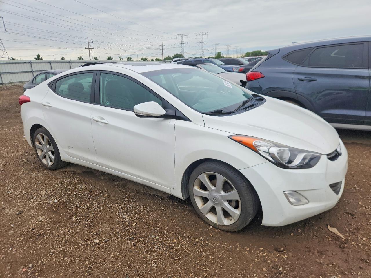 2013 Hyundai Elantra Limited White vin: 5NPDH4AE0DH244686